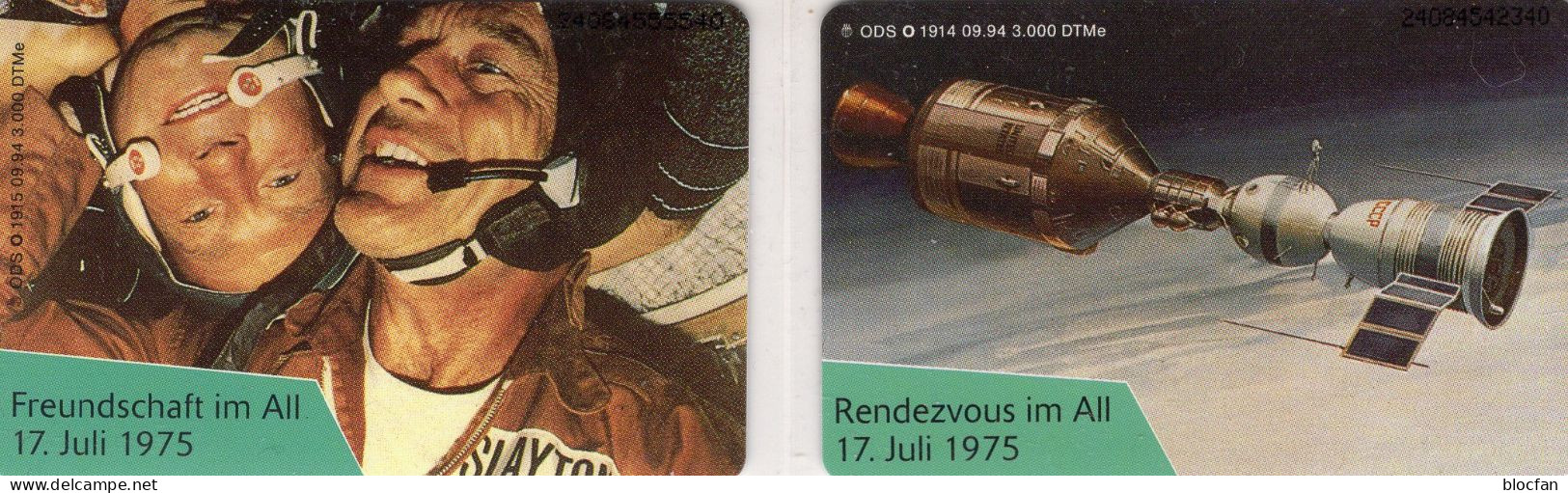Apollo/Sojus 2TK O 1914+1915 ** 60€ 3.000Expl.Raumflug Mit Space-Rendezvous USA/USSR 1975 TC Cosmos Phonecard Of Germany - Collections