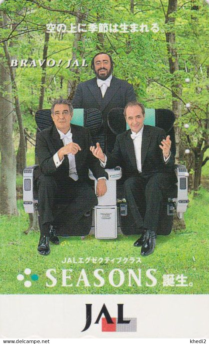 TC JAPON / 110-180631 - MUSIQUE - LUCIANO PAVAROTTI / JAL JAPAN AIRLINES MUSIC Free Phonecard - MUSIK / Italy - Muziek