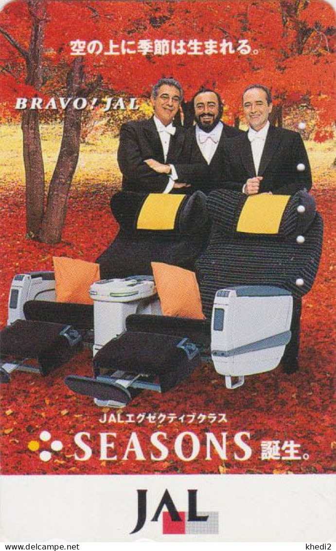 TC JAPON / 110-180632 - MUSIQUE - LUCIANO PAVAROTTI / JAL JAPAN AIRLINES MUSIC Free Phonecard - MUSIK / Italy - Muziek