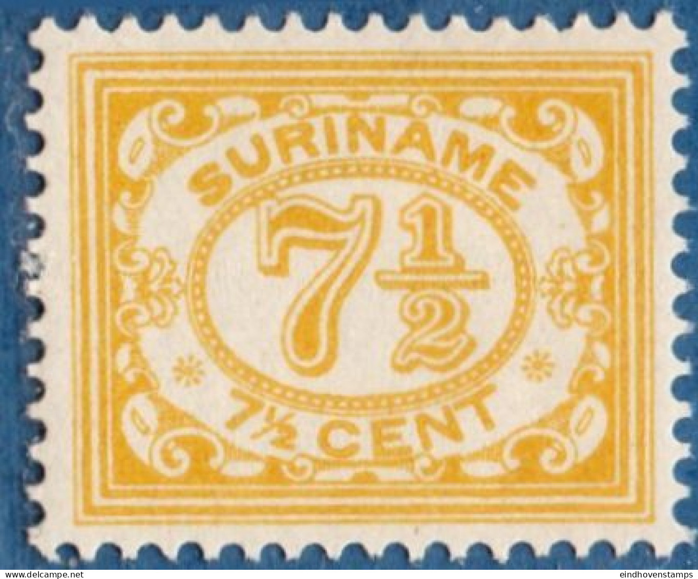 Suriname 1913 (1932) 7½ C Yellow MH - Suriname ... - 1975