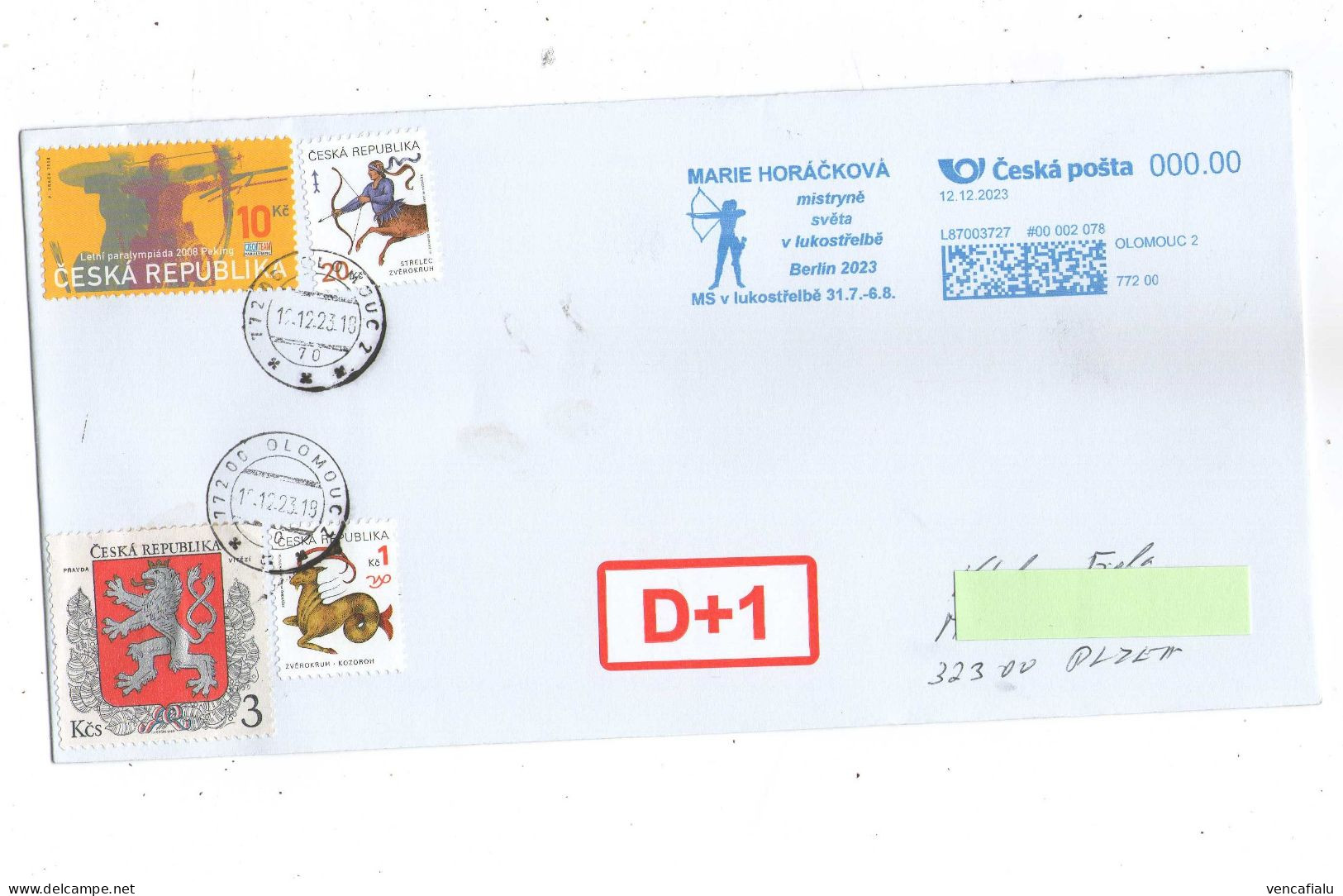 Czech Republic 2023 - Special Machinery Postmark And Nice Cover, Postage Used - Tiro Con L'Arco