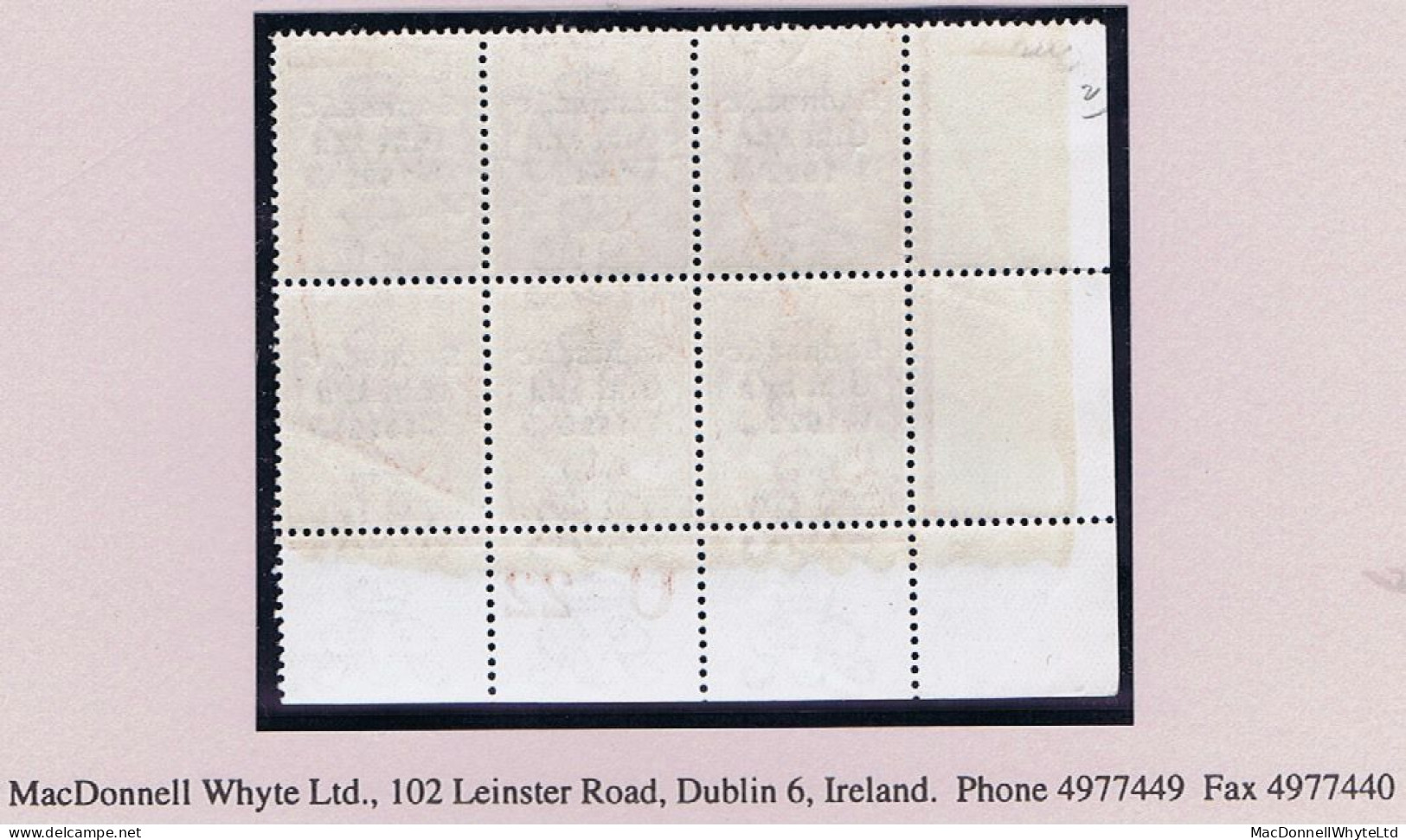 Ireland 1922-23 Thom Saorstát 3-line Overprint In Blue-black On 1½d Brown Corner Block Of 6 Control U22 Perf Plate 2 - Unused Stamps