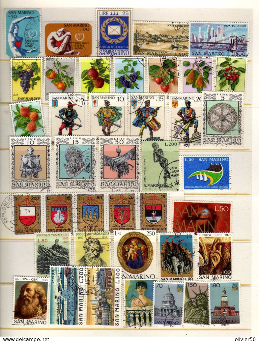 Saint-Marin - (1973-75) - Art  -  Fruits - Ville -  Disney - Oblit - Used Stamps