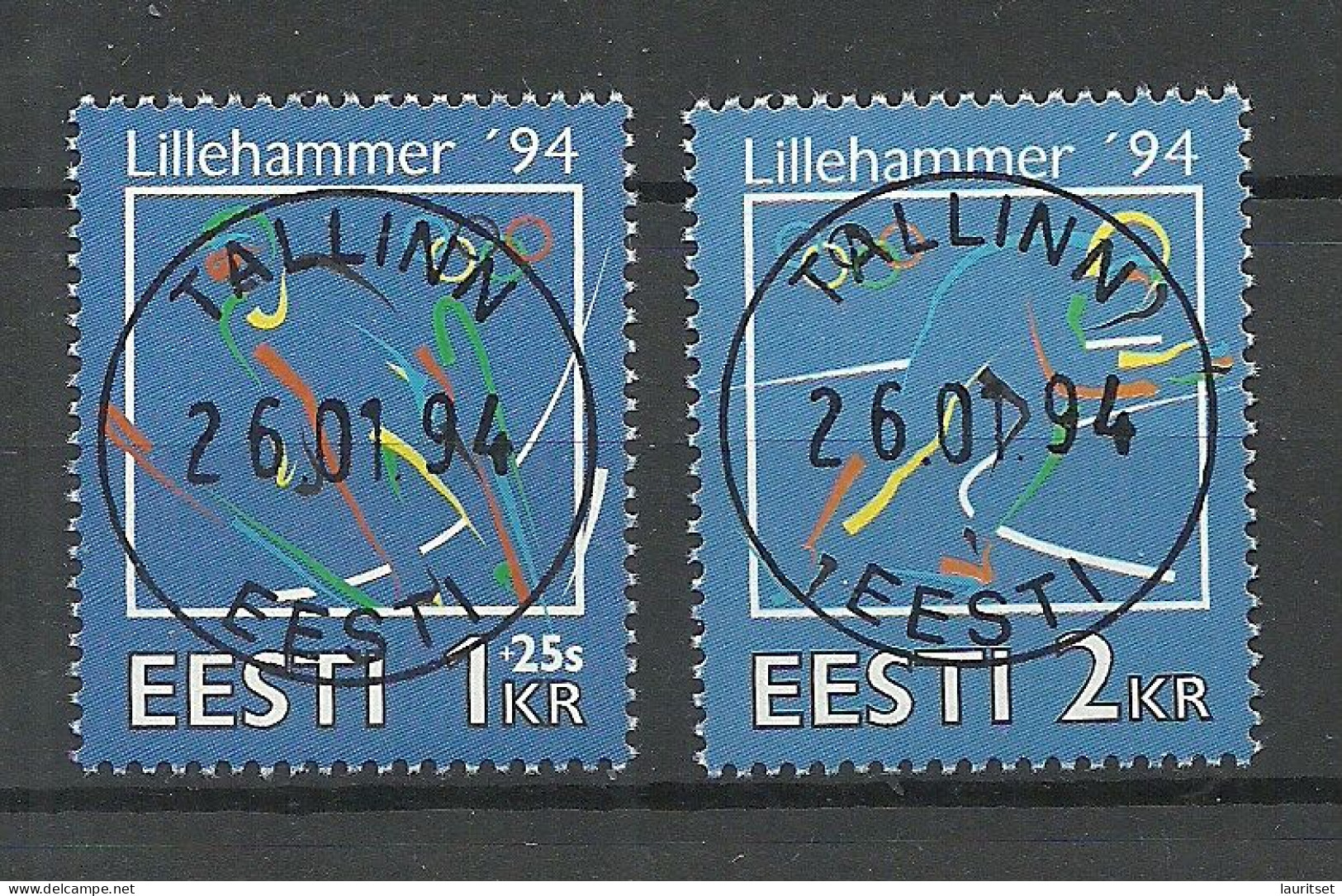 ESTLAND Estonia 1994 Michel 221 - 222 Olympic Games Olympische Spiele Lillehammer Norway O Perfect Cancels - Winter 1994: Lillehammer