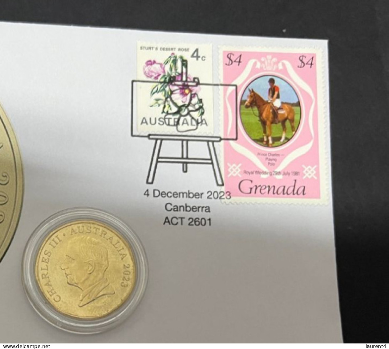 (18-12-2023) (2 W 29A) $ 1.00 King Charles III New $ 1.00 Australian Coin (released 4-12-2023) Prince Charles Grenada - Dollar