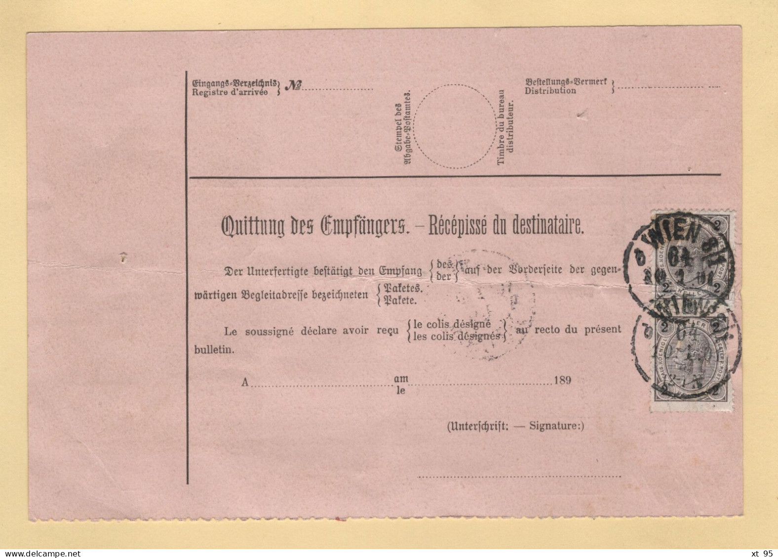 Autriche - Bulletin En Contre Remboursement Destination Suisse - 1901 - Entier Postal - Wien - Cartas & Documentos