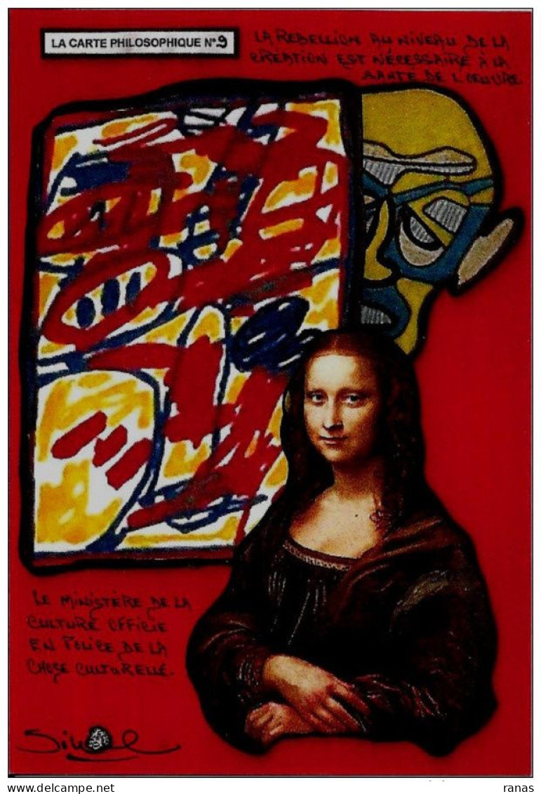 CPM LARDIE JIHEL Joconde Mona Lisa DUBUFFET Philosophie Tirage Limité Numéroté Signé En 30 Exemplaires - Lardie