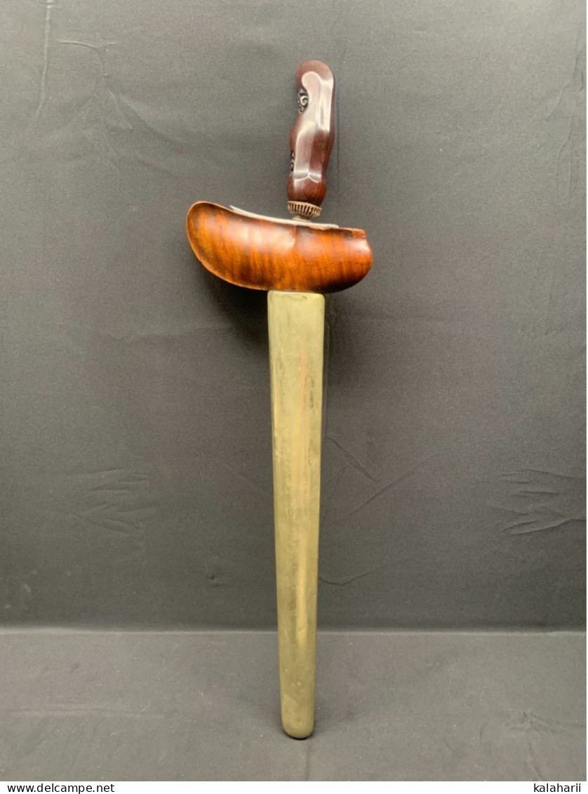 INDONESIAN KNIFE KERIS / KRISS, CIRCA 1940, STRAIGHT BLADE, ASIA COLLECTION - Armes Blanches