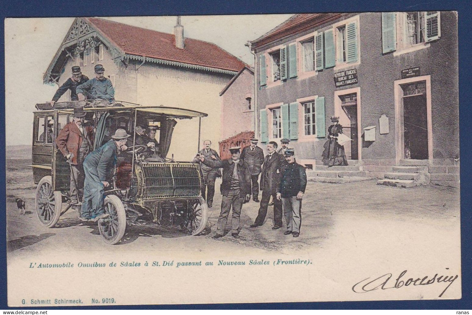 CPA [67] Bas Rhin > Sâales Douanes Saint Dié Vosges Autobus Courrier Voir Scan Du Dos - Autres & Non Classés