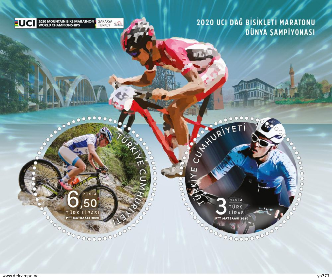 (4540-41) 2020 UCI MOUNTAIN BIKE MARATHON WORLD CHAMPIONSHIPS SHEET MNH** - Ongebruikt