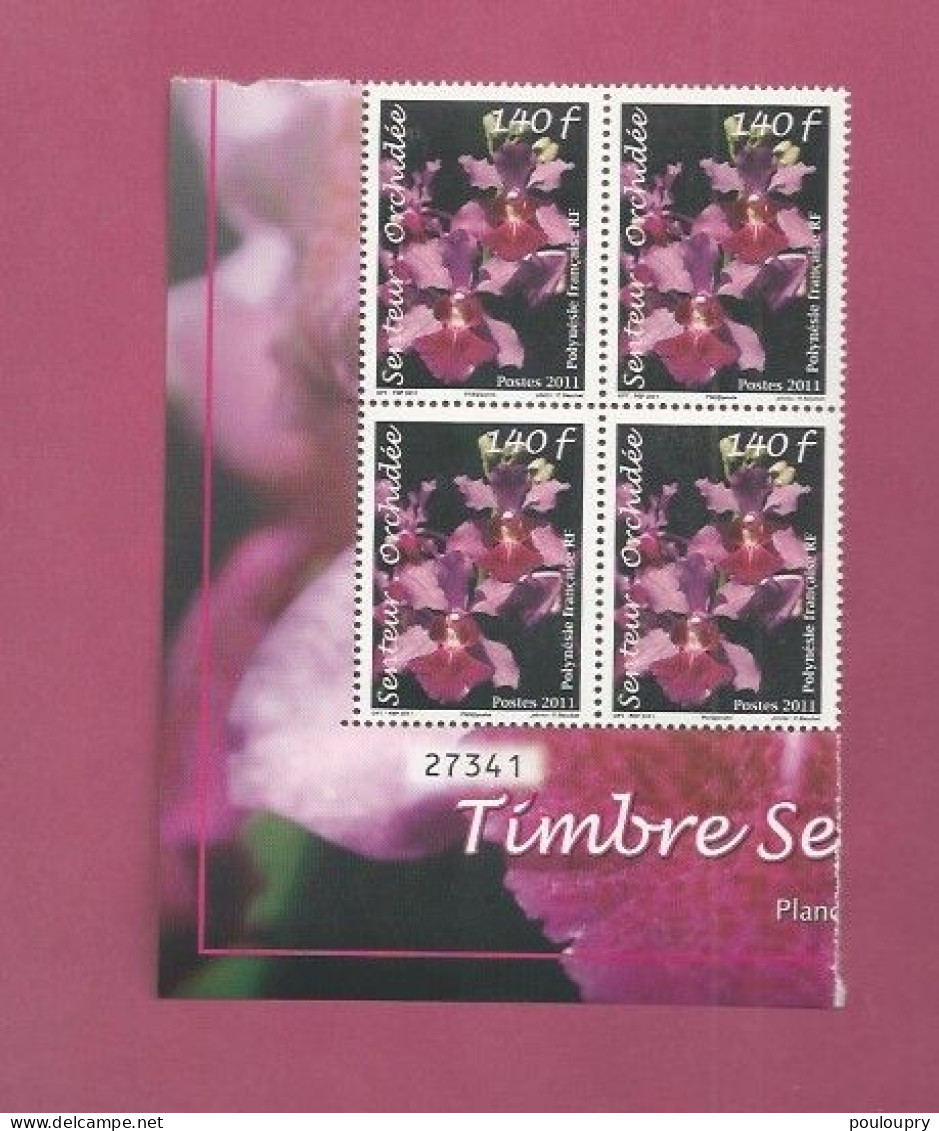 YT N° 956 Bloc De 4 N° De Feuille - Orchidée - Timbre Parfumé - Neufs