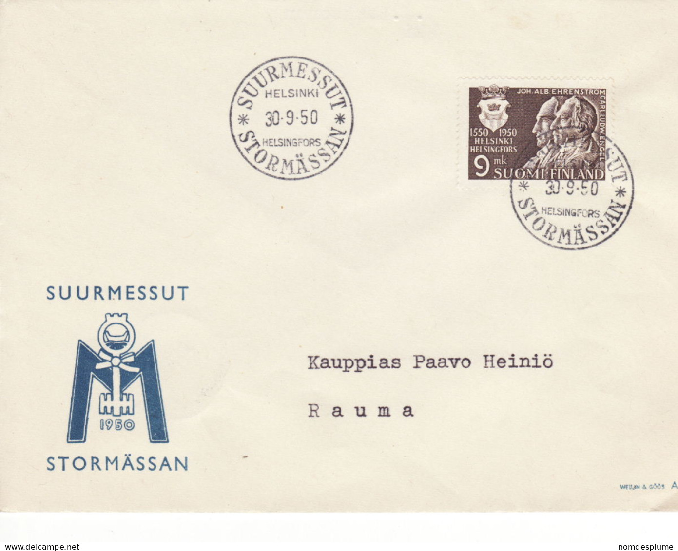 7161r) Finland Cover 1946  Special Postmark Cancel Early Use - Storia Postale