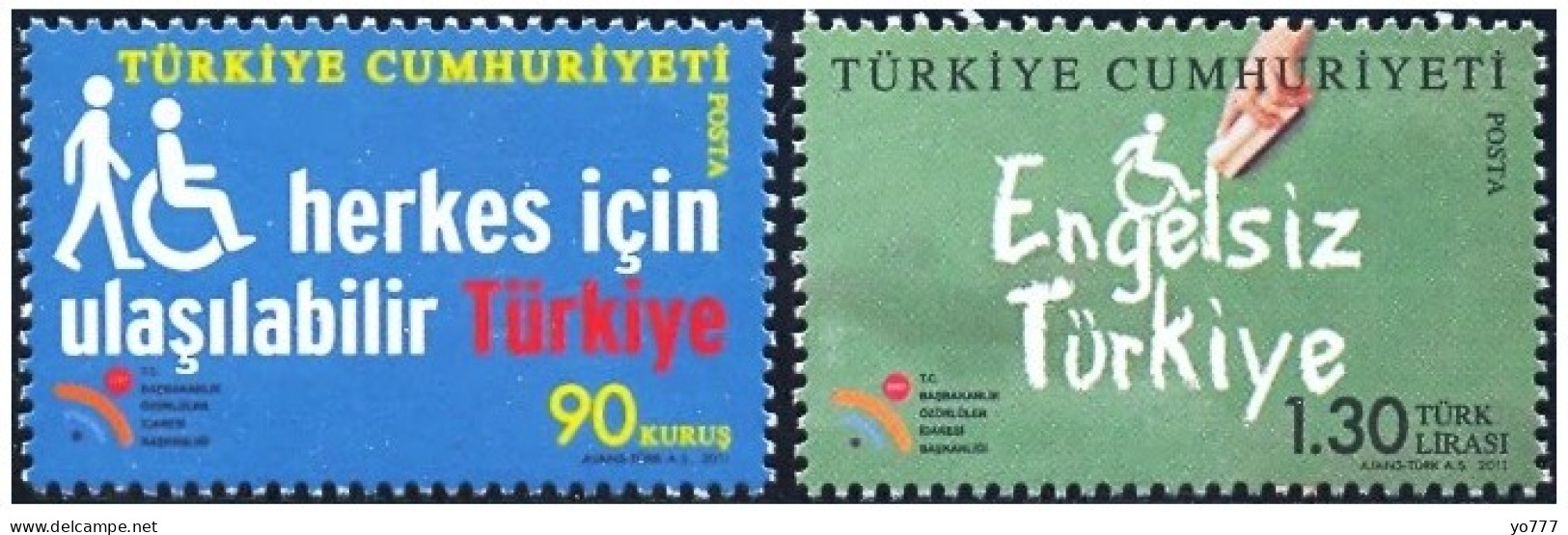 (3880-81) TURKEY WEEK OF THE DISABLED STAMPS SET MNH** - Unused Stamps