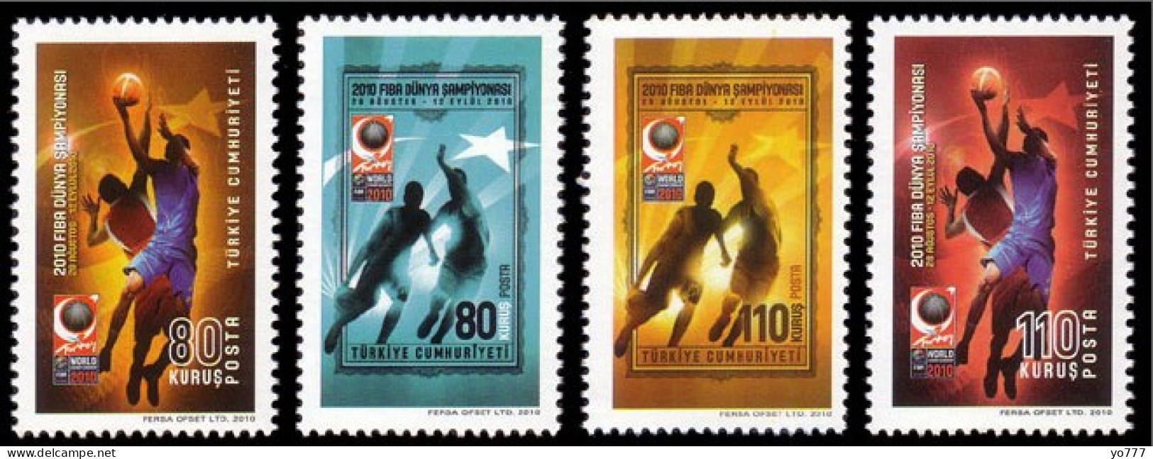 (3836-39) TURKEY FIBA WORLD BASKETBALL CHAMPIONSHIP FOR MEN STAMPS SET MNH** - Unused Stamps