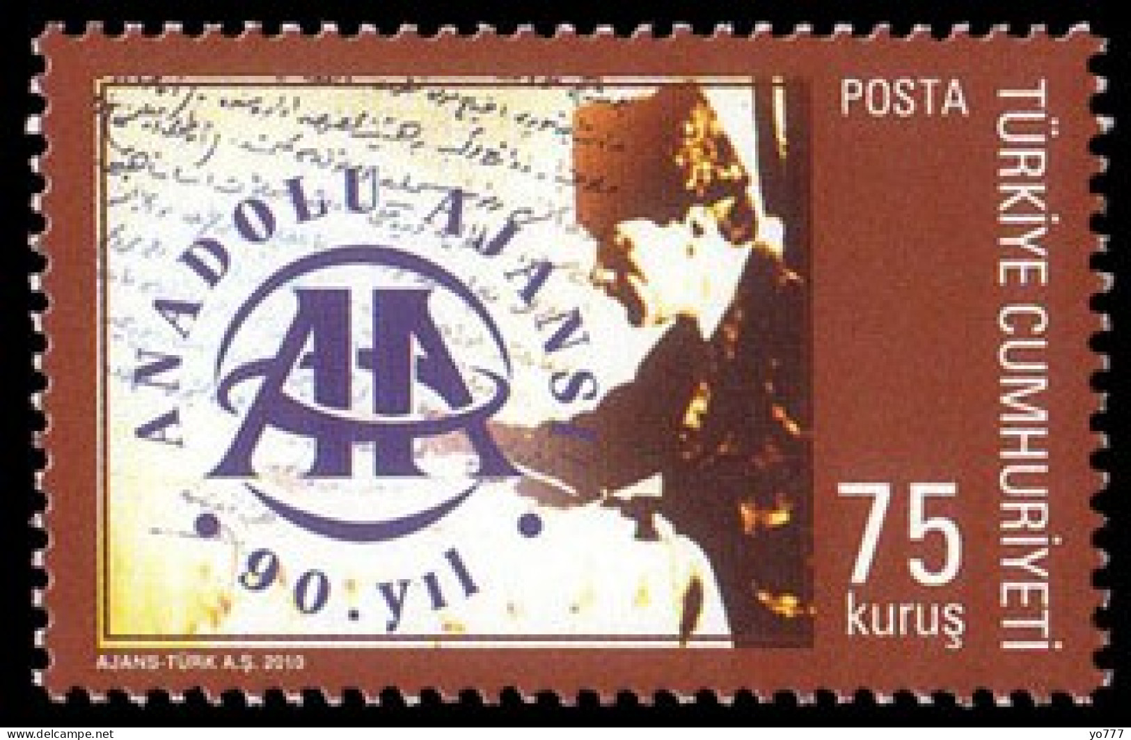 (3814) TURKEY 90th ANNIVERSARY OF ANATOLIAN AGENCY MNH** - Unused Stamps
