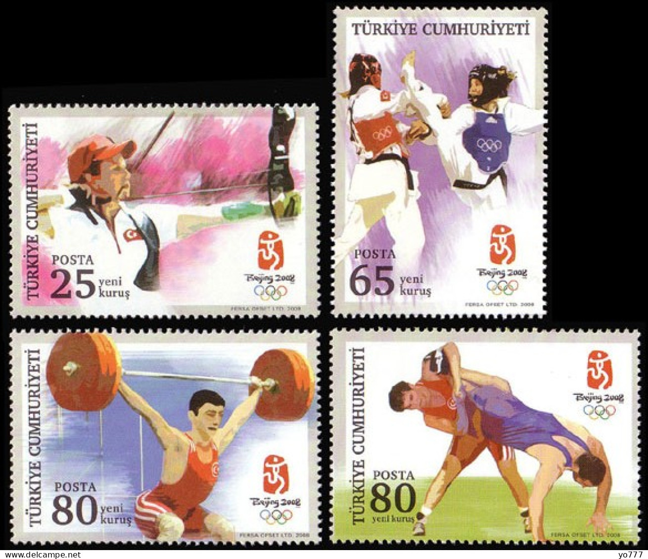 (3685-88) TURKEY GAMES OF THE XXIX OLYMPIAD BEIJING 2008 MNH** - Estate 2008: Pechino