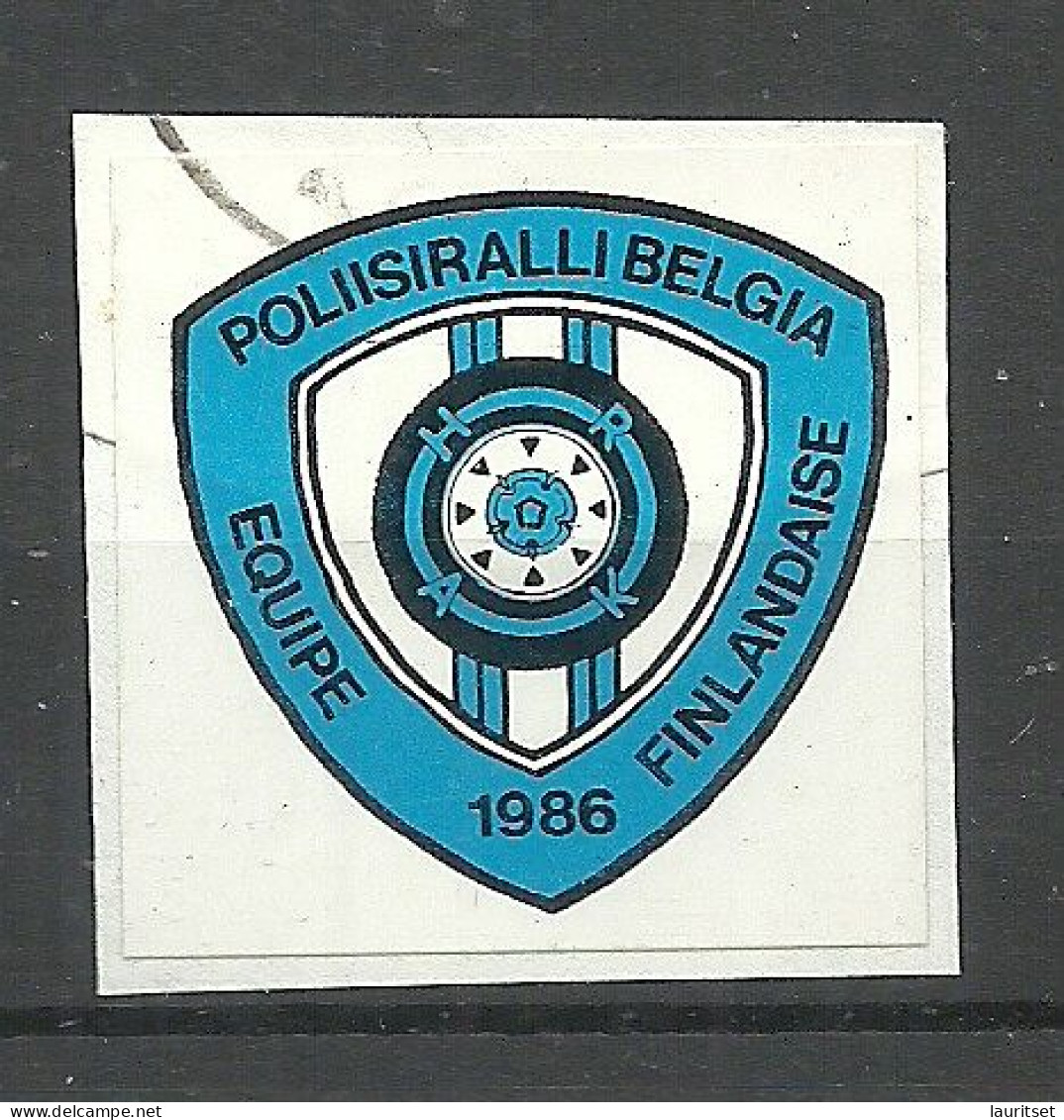 FINLAND 1986 Police Rally In Belgium Belgique Polizei Vignette Sticker/Aufkleber, Used, On Piece - Police - Gendarmerie