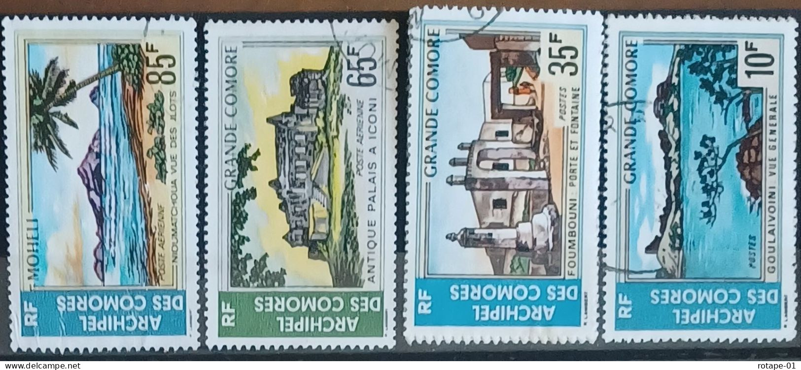 Comores  1971-73,  YT N°80, 82, A34-35  O,  Cote YT 7,6€ - Gebruikt
