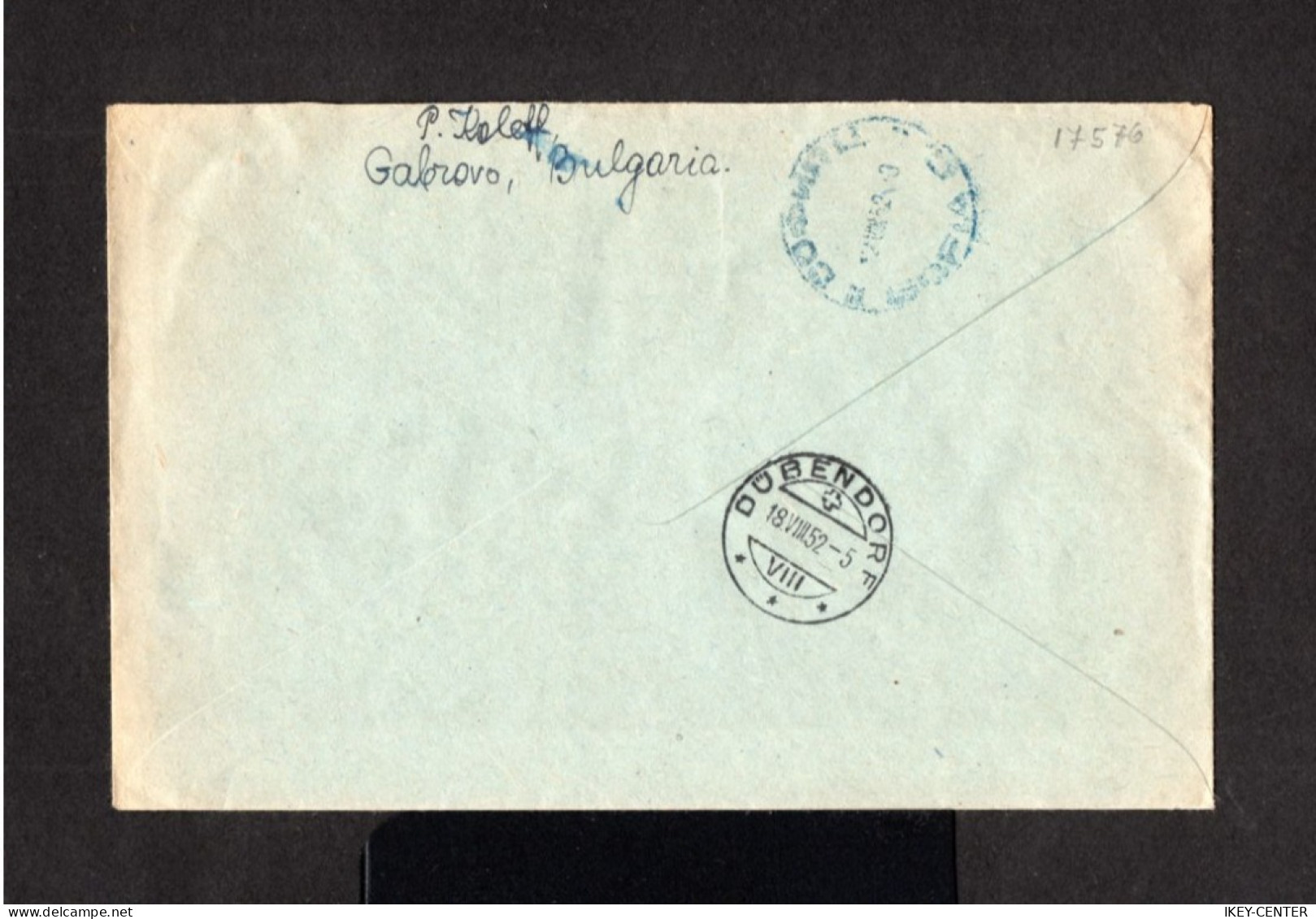 17596-BULGARIA-REGISTERED COVER GABROVO To DUBENDORF (germany) 1952.ENVELOPPE RECOMMANDE Bulgarie. - Lettres & Documents