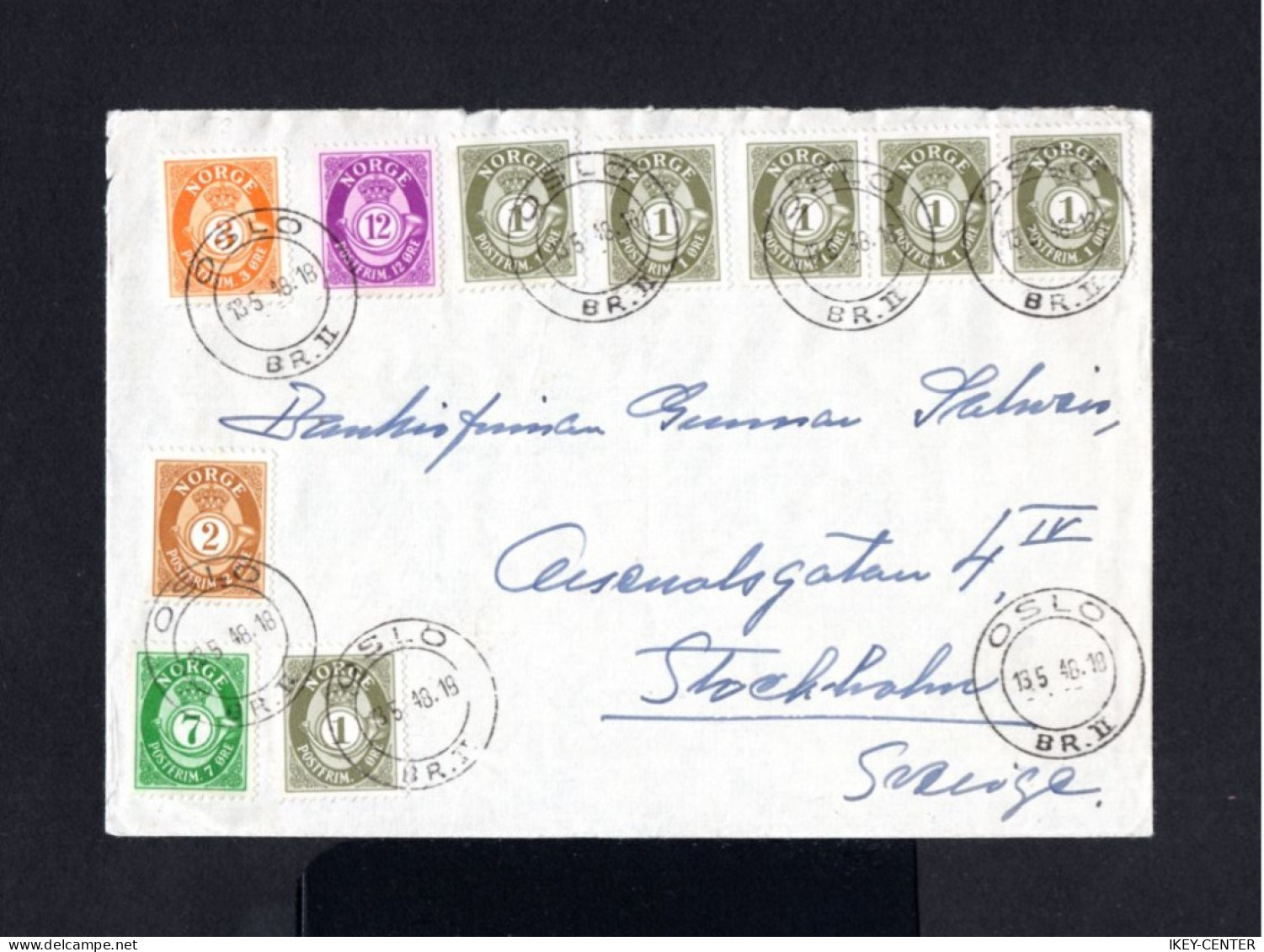 S1371-NORWAY-OLD COVER OSLO To STOCKHOLM (sweden).1948.WWII.ENVELOPPE NORVEGE.Norge - Covers & Documents