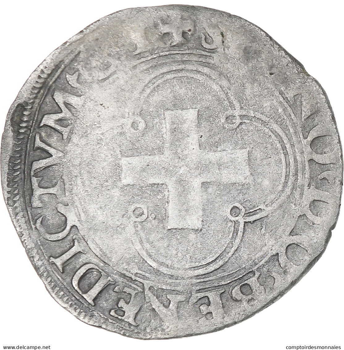 France, François Ier, Douzain à La Croisette, Turin, TB+, Billon, Gadoury:254 - 1515-1547 Francesco I