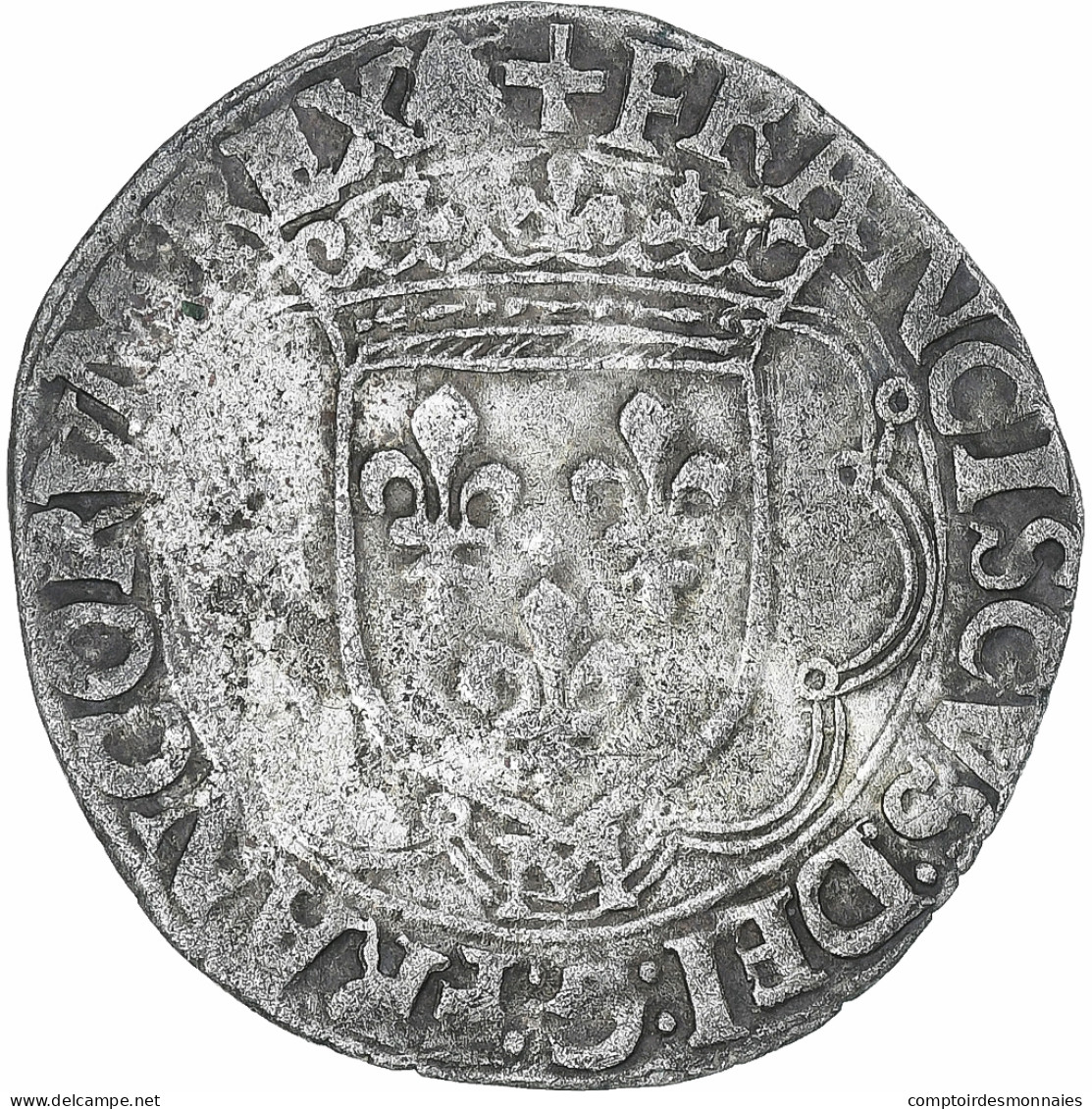 France, François Ier, Douzain à La Croisette, Toulouse, TB+, Billon - 1515-1547 François 1er