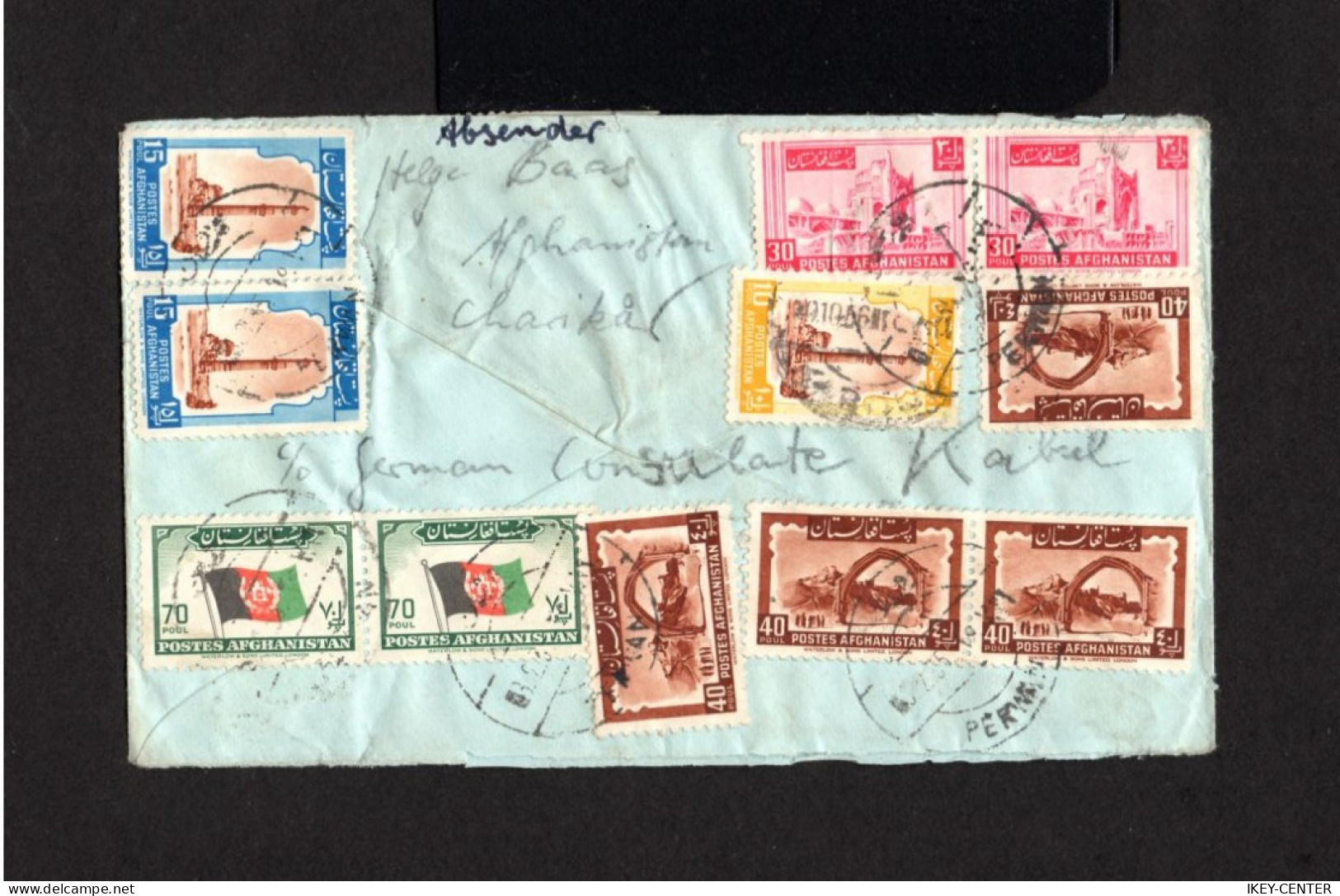 K623-AFGHANISTAN-AIRMAIL COVER PERWAN To MANHEIM (germany) 1953.AEREO.Enveloppe Aerien - Afghanistan