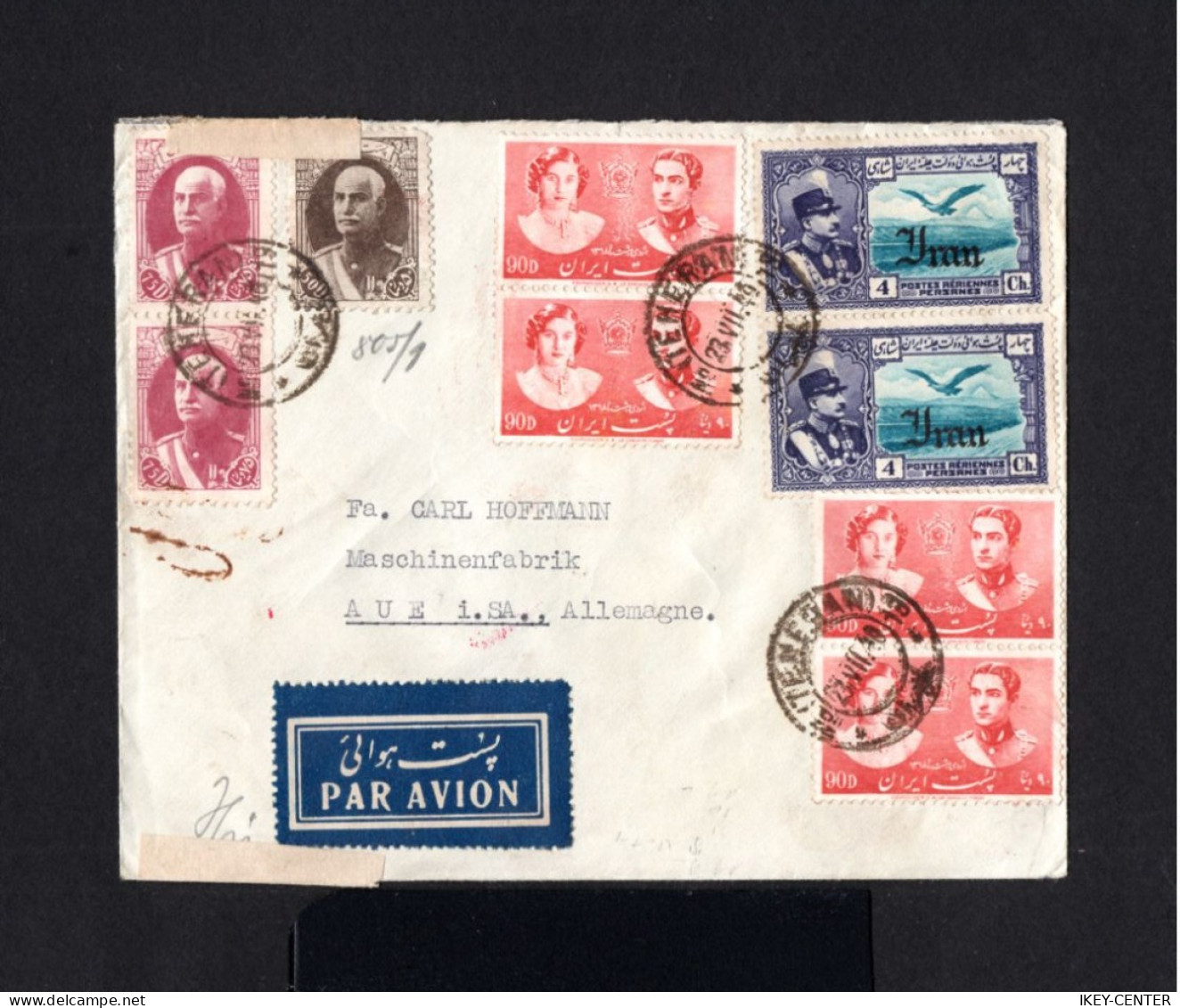 K637-PERSIA-IRAN-PERSIE.AIRMAIL Nazi Censor COVER TEHERAN To AUE I.SA (germany) 1940.WWII.POSTES PERSANES.Aerien. - Iran