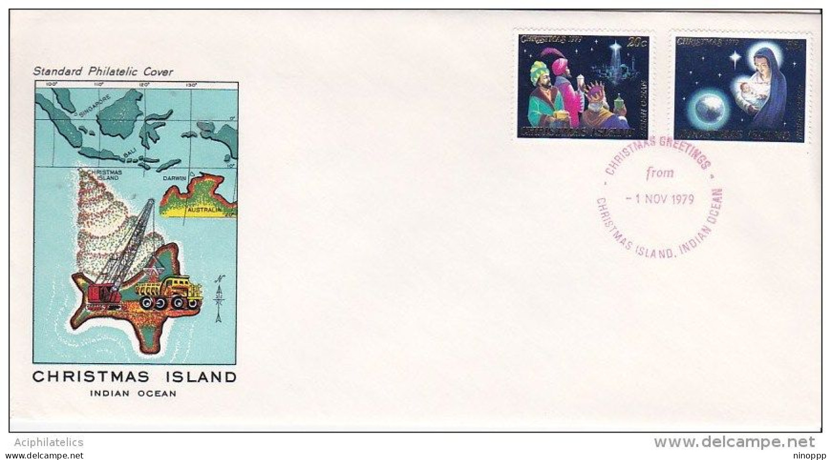 Christmas Island 1979 Christmas Greetings Souvenir Cover - Christmas Island