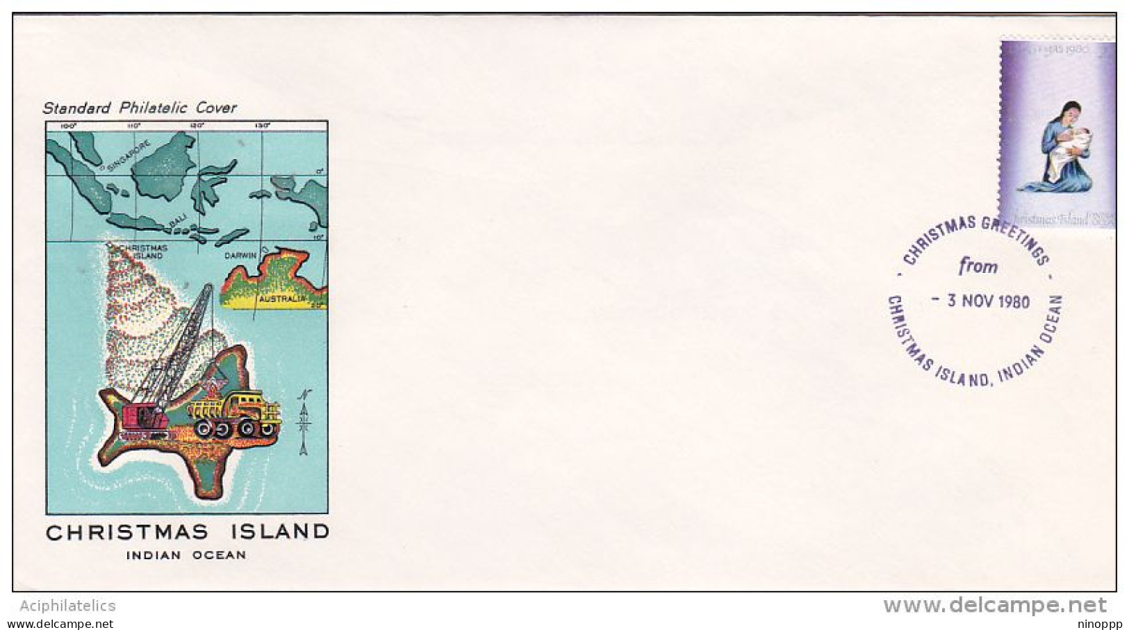 Christmas Island 1980 Christmas Greetings Souvenir Cover - Christmas Island