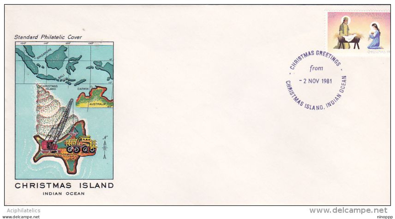 Christmas Island 1981 Christmas Greetings Souvenir Cover - Christmas Island