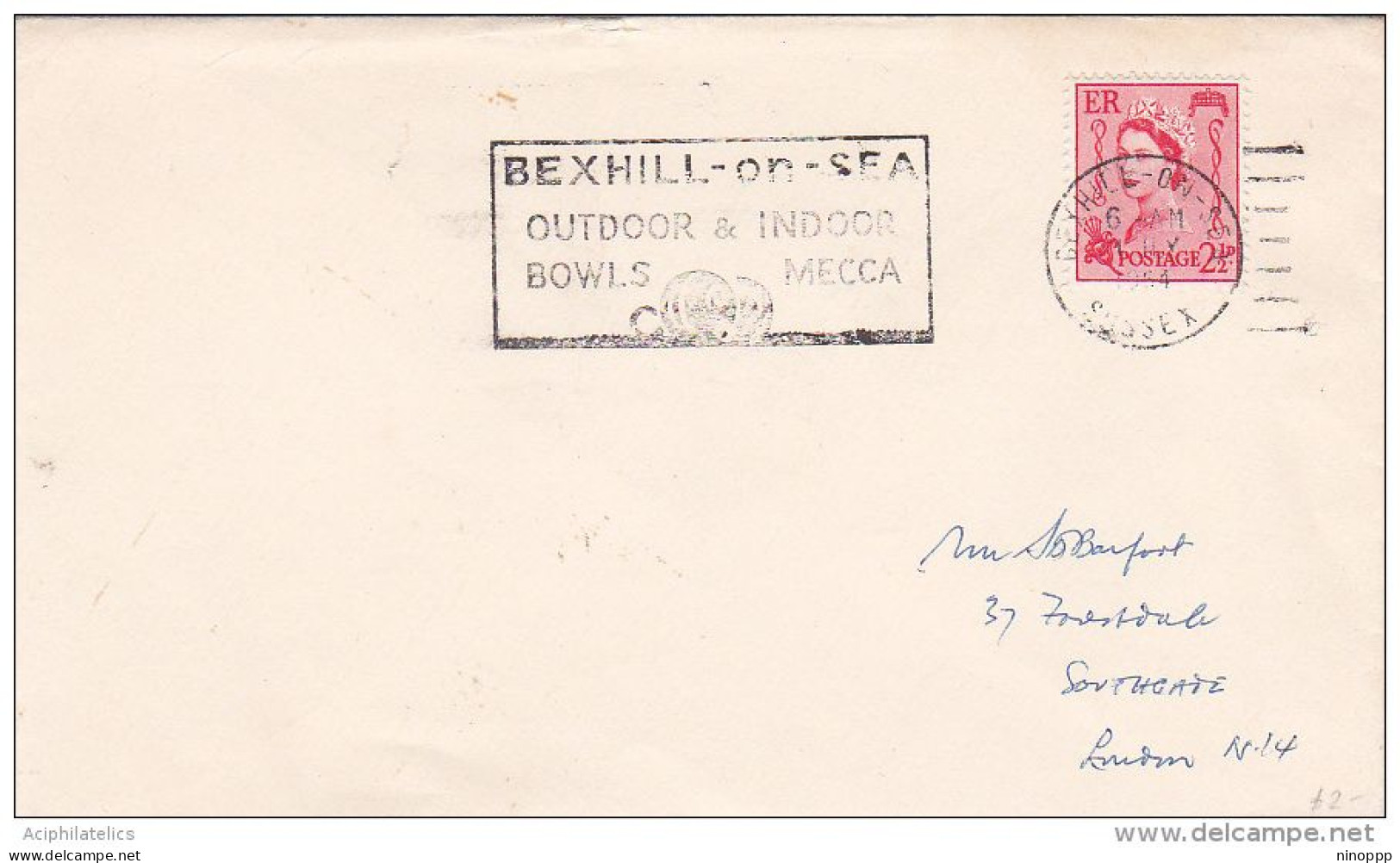 Great Britain 1964 Outdoor And Indoor Bowls Mecca Souvenir Cover - Usati