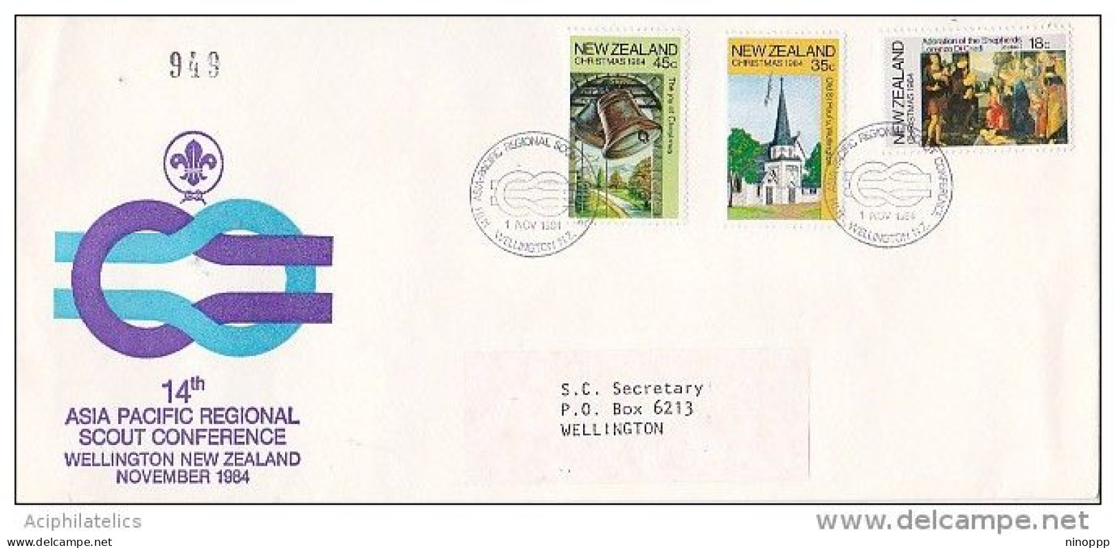 New Zealand 1984 14th Asia Pacific Scout Conference Souvenir Cover - Usati
