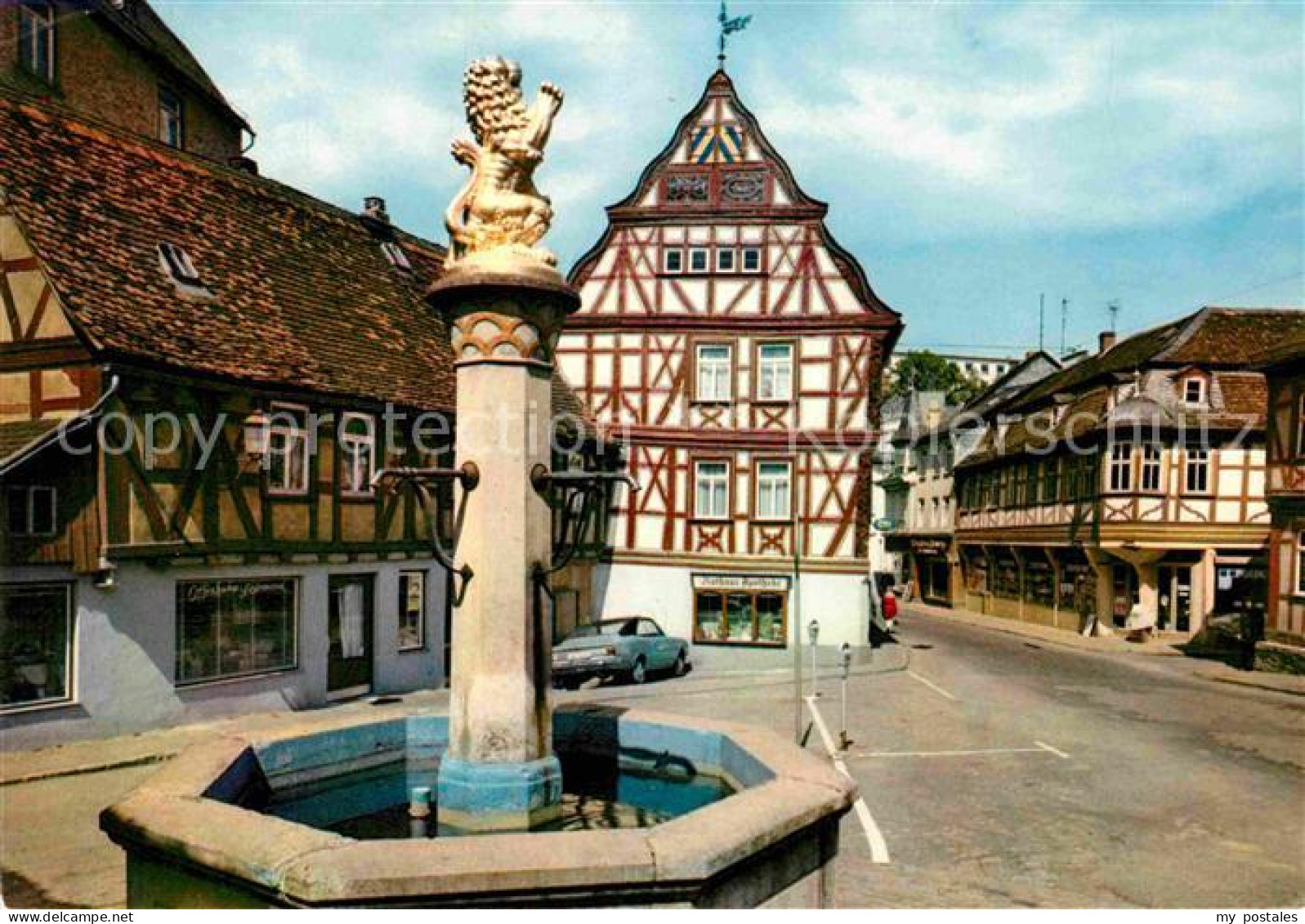 42786343 Idstein Loewenbrunnen Fachwerk Idstein - Idstein