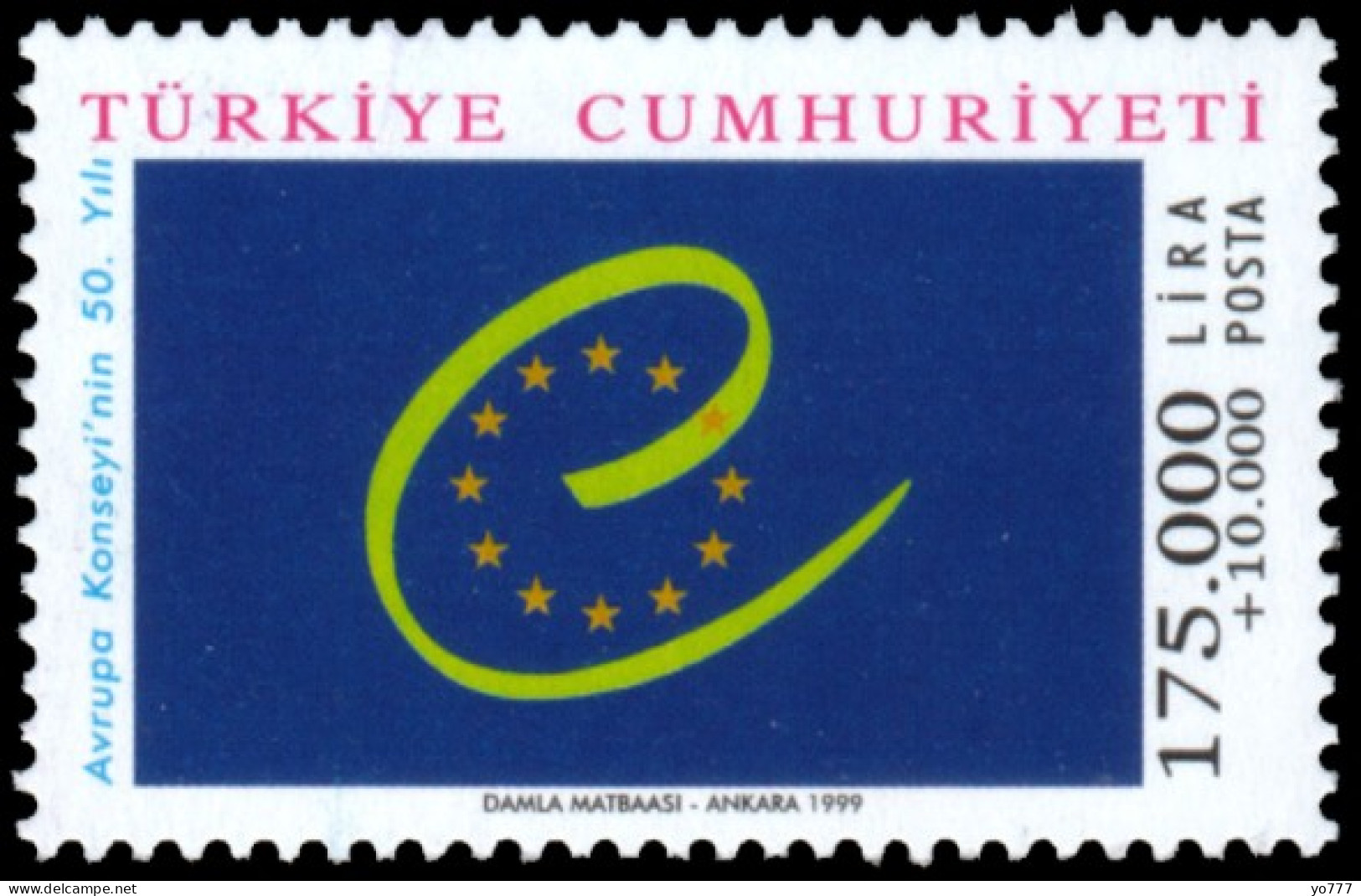 (3178) TURKEY 50th ANNIVERSARY OF EUROPEAN COUNCIL MNH** - Neufs