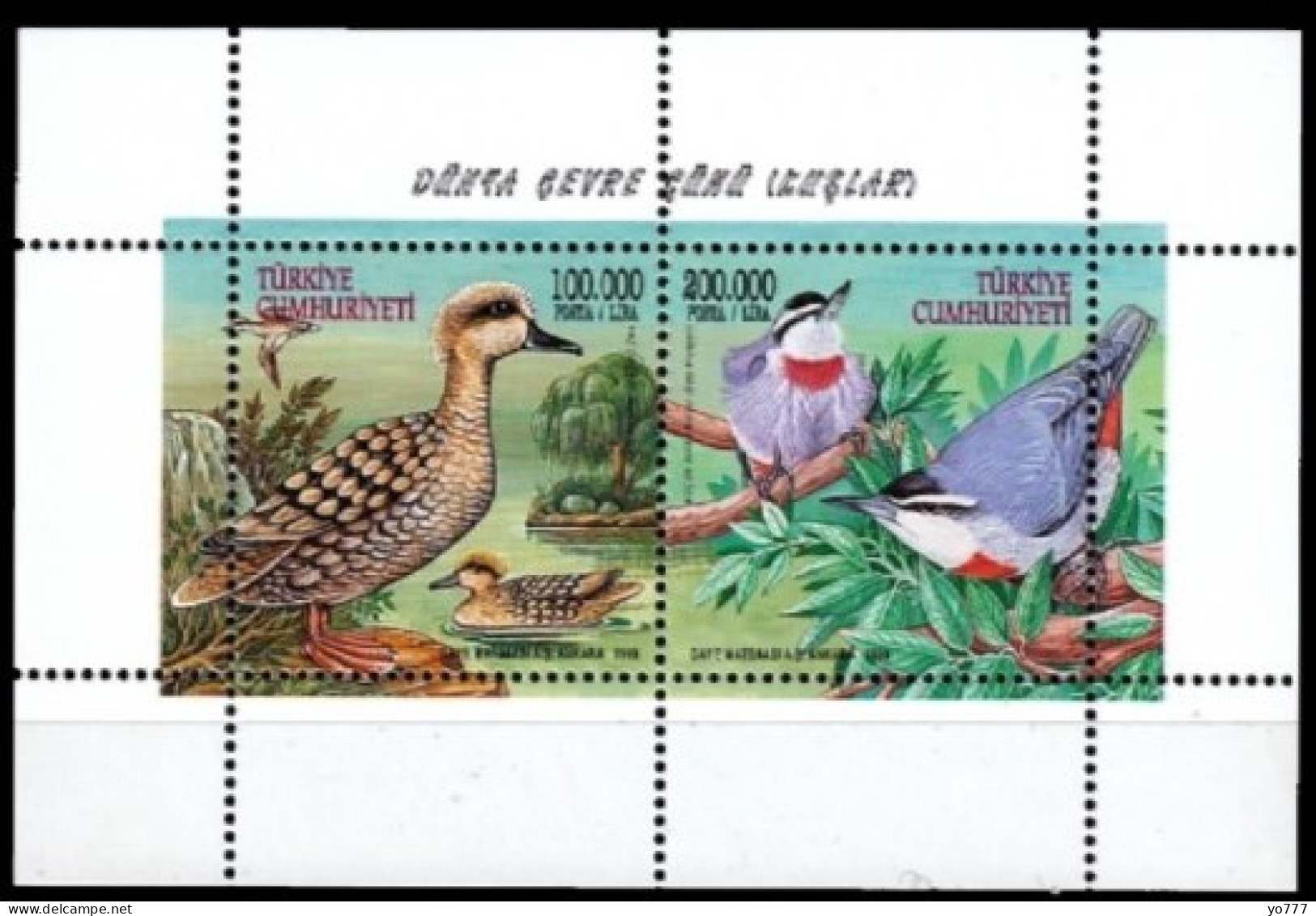 (3183-84 Bl41) TURKEY WORLD ENVIRONMENT DAY BIRDS SOUVENIR SHEET MNH** - Ungebraucht