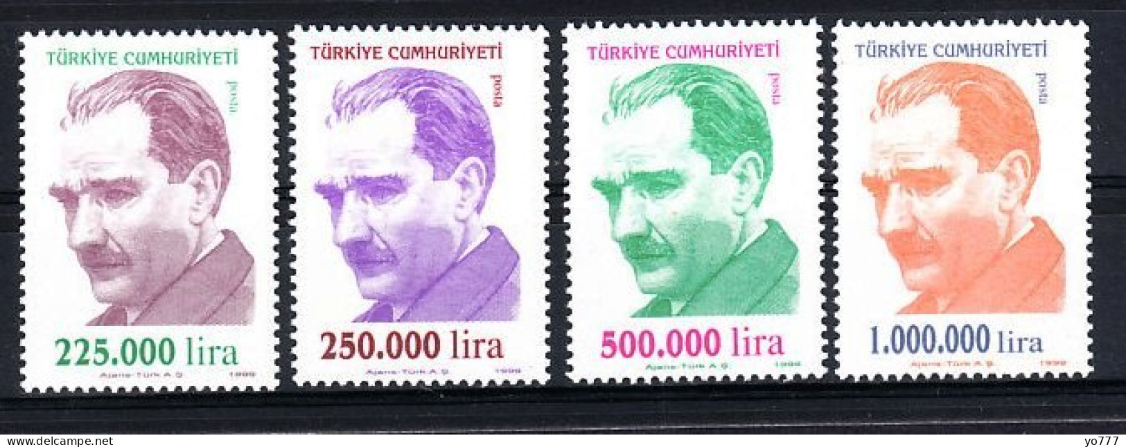 (3197-00) TURKEY REGULAR ISSUE STAMPS WITH THE PORTRAIT OF ATATURK MNH** - Nuevos