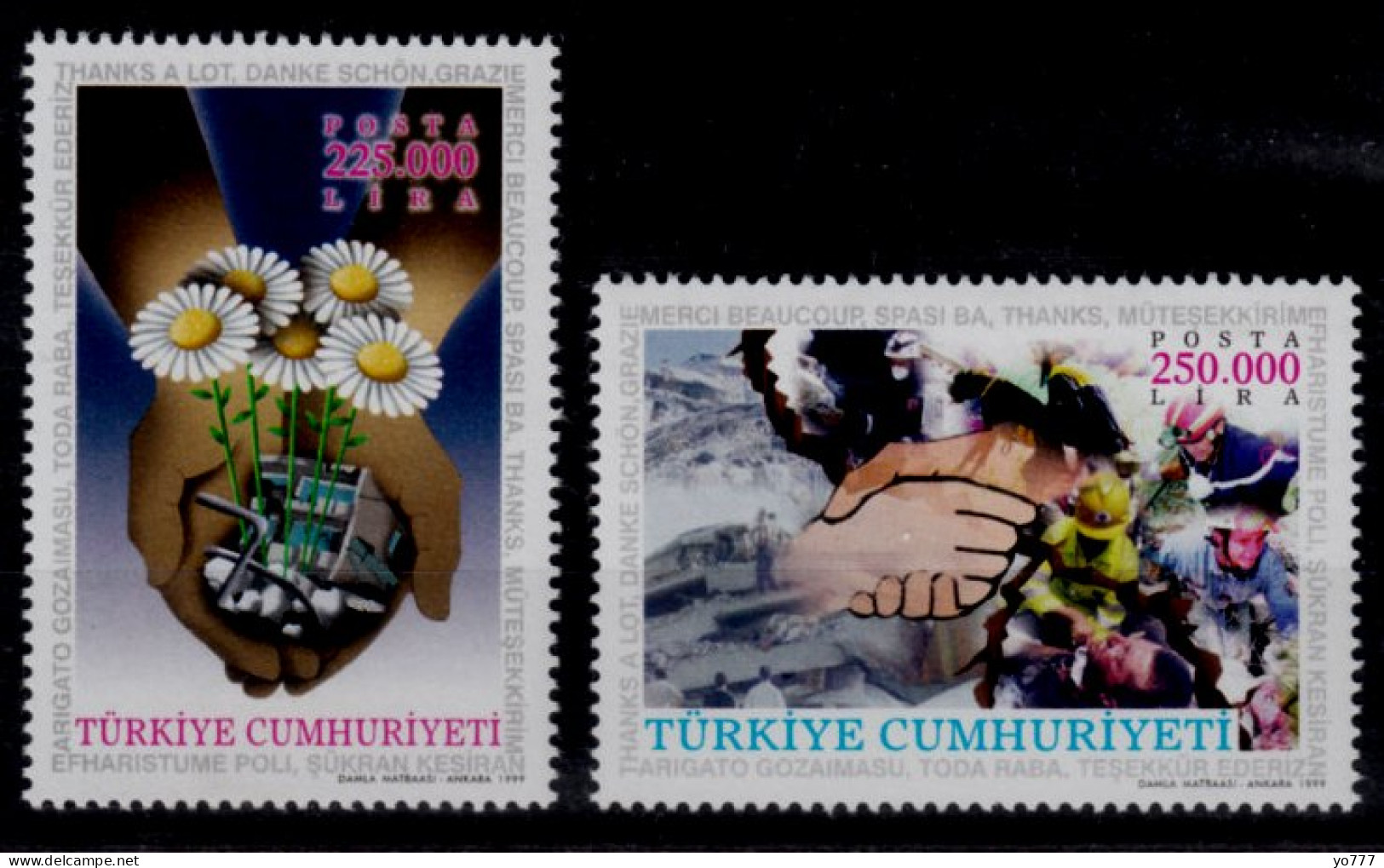 (3201-02) TURKEY EARTHQUAKE MNH** - Neufs