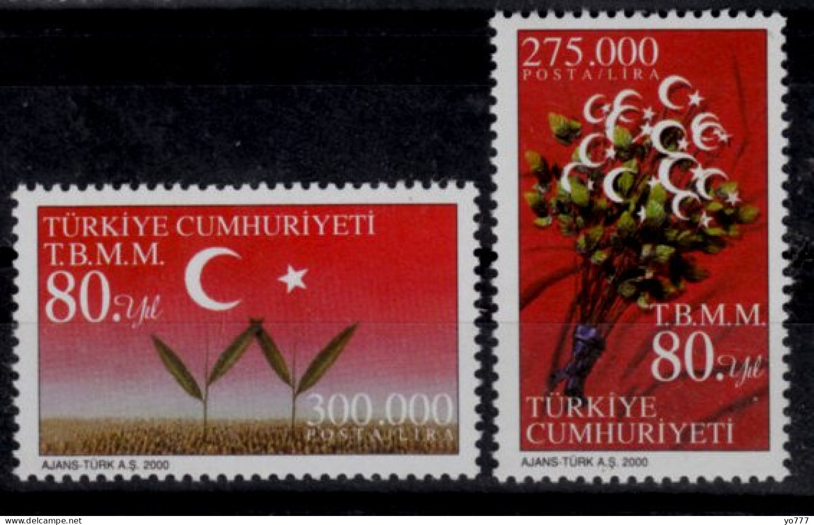 (3215-16) TURKEY 80th ANNIVERSARY OF THE TURKISH GREAT NATIONAL ASSEMBLY MNH** - Neufs