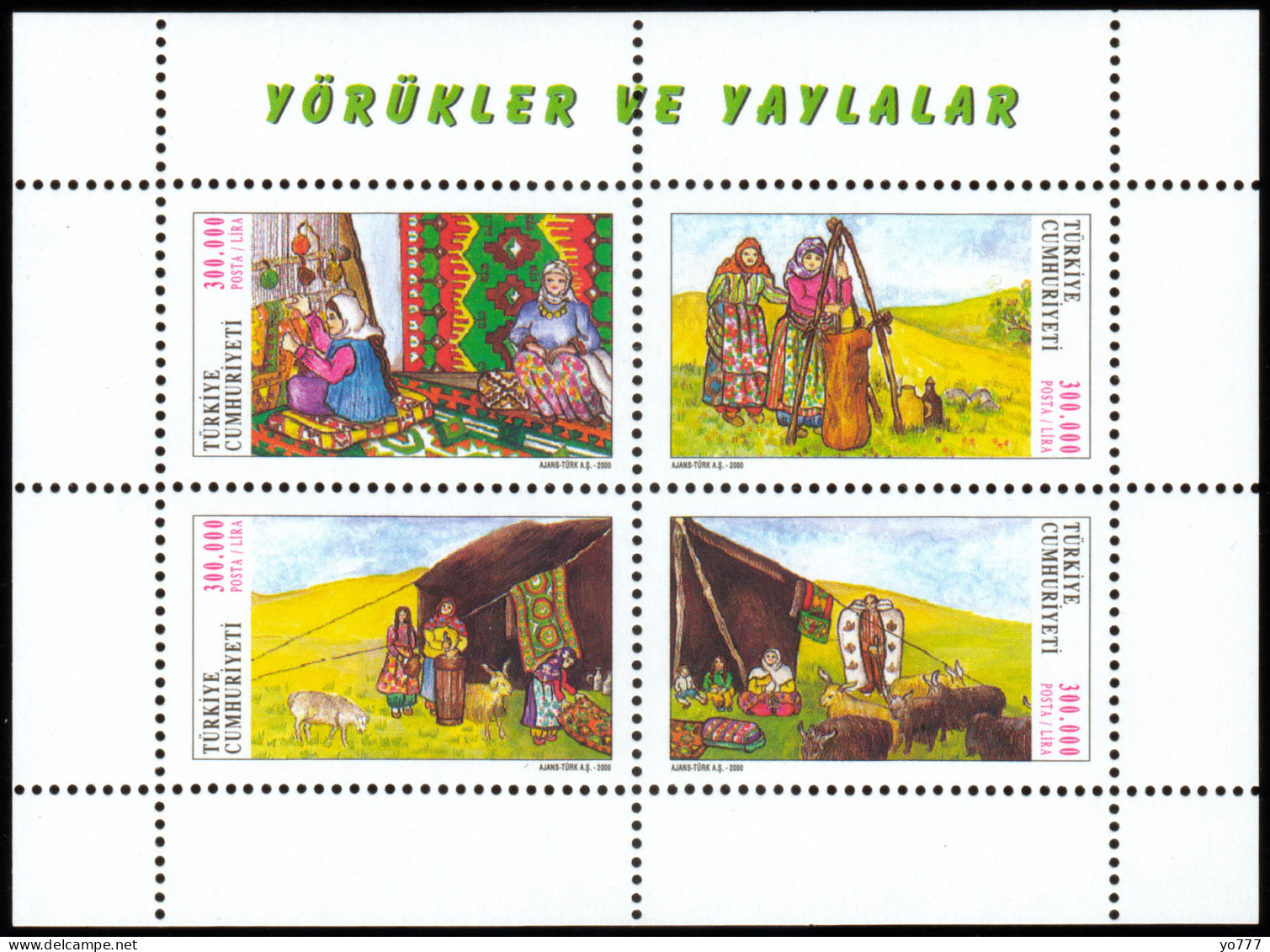 (3224-27 BL45) TURKEY THE YURUKS AND THE HIGH PLATEAUX SOUVENIR SHEET MNH** - Ungebraucht