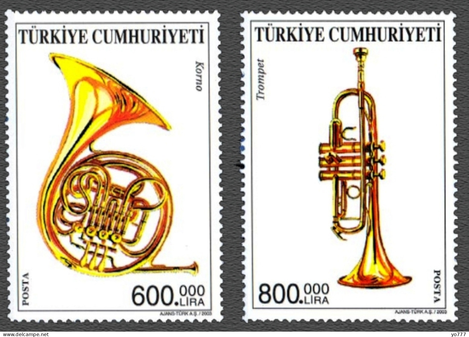 (3355-56) TURKEY MUSIC  STAMPS SET MNH** - Nuevos