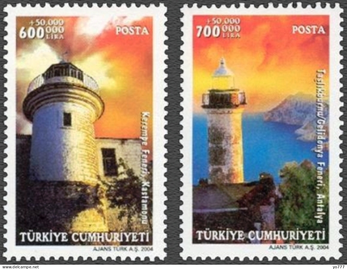 (3370-71) TURKEY LIGHTHOUSES STAMPS SET MNH** - Nuovi