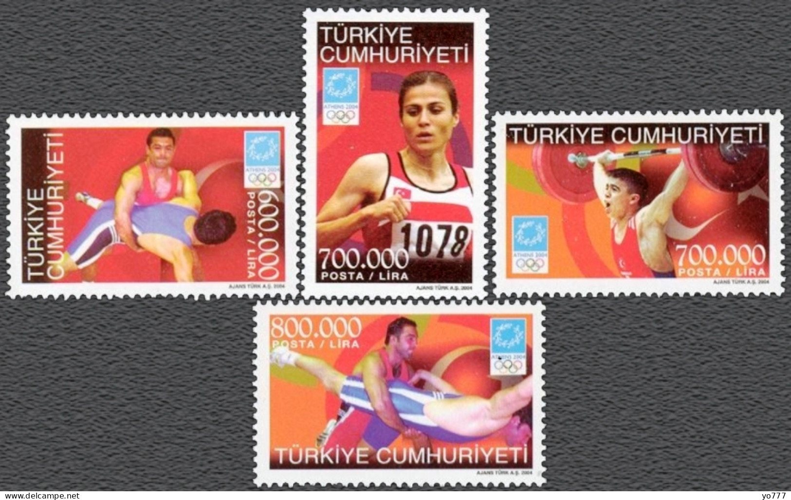 (3393-96) TURKEY THE GAMES XXX.OLYMPIAD IN ATHENS STAMPS SET MNH** - Nuovi