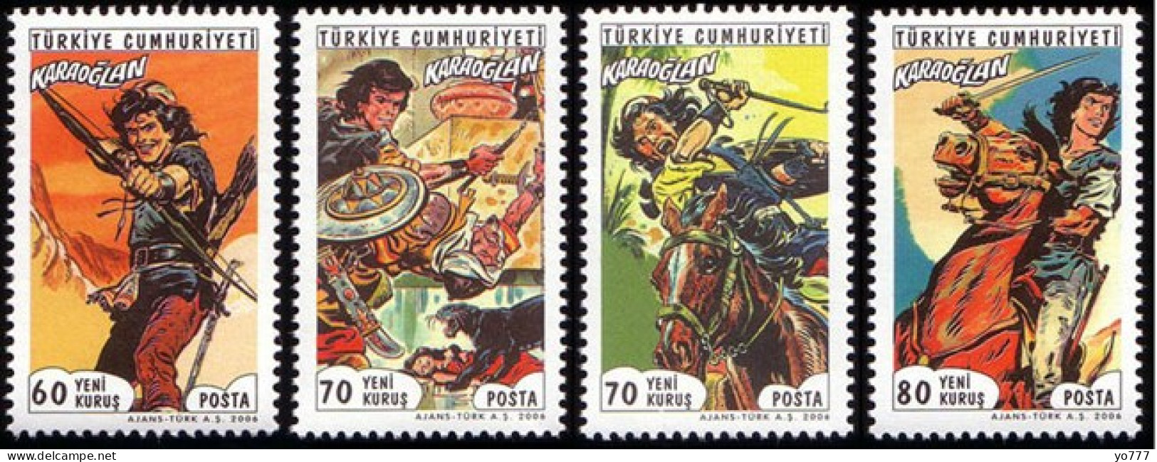 (3504-07) TURKEY CARTOON HEROS (KARACAOGLAN) MNH** - Unused Stamps