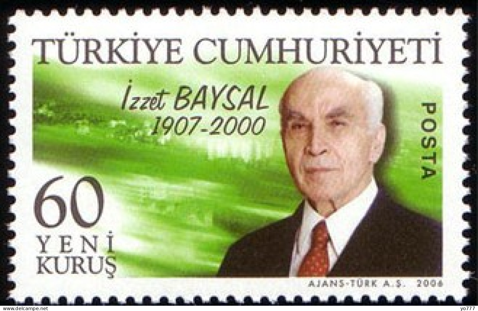 (3508) TURKEY IZZET BAYSAL FAMOUS TURK MNH** - Ungebraucht