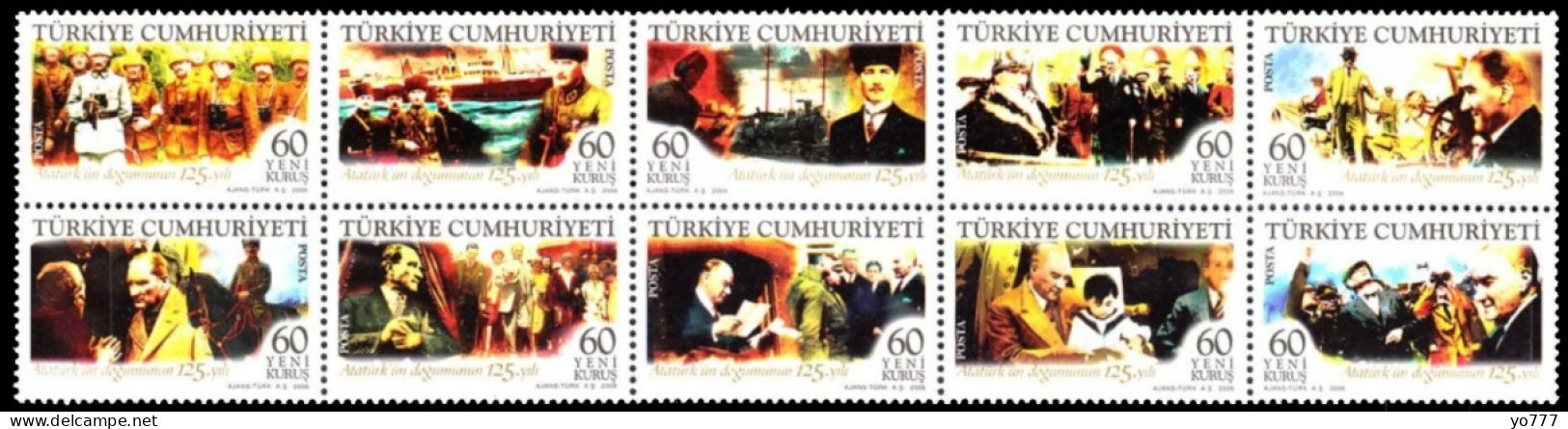 (3509-18) 125th ANNIVERSARY OF ATATURK IS BIRTHDAY SHEET MNH** - Nuovi