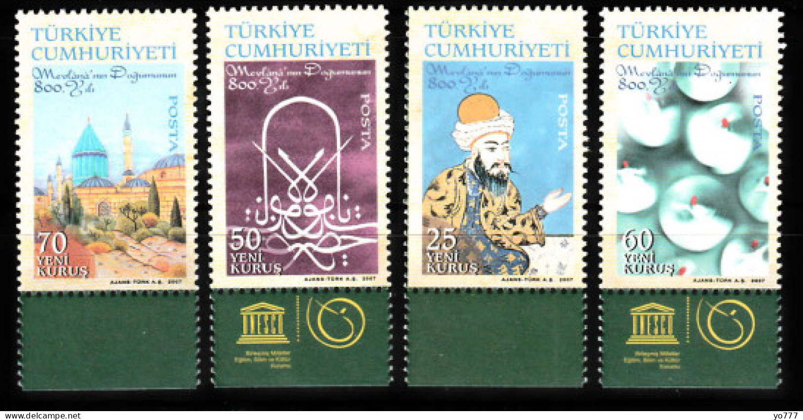 (3584-87) 800th ANNIVERSARY OF MEVLANA IS BIRTH STAMPS SET MNH** - Unused Stamps