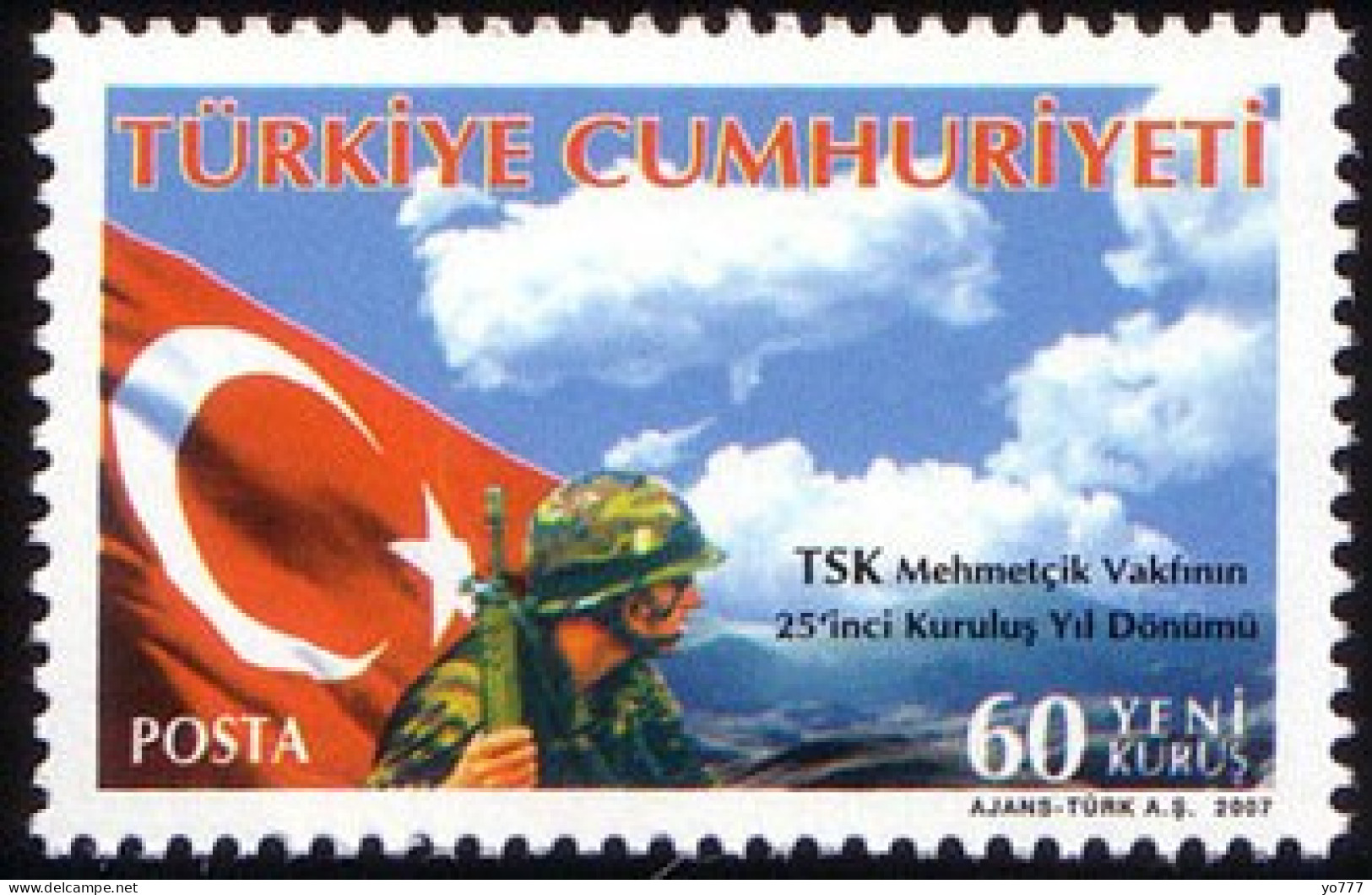 (3590) TURKEY 25th ANNIVERSARY OF TURKISH ARMED FORCES MEHMETCIK FOUNDATION MNH ** - Ungebraucht