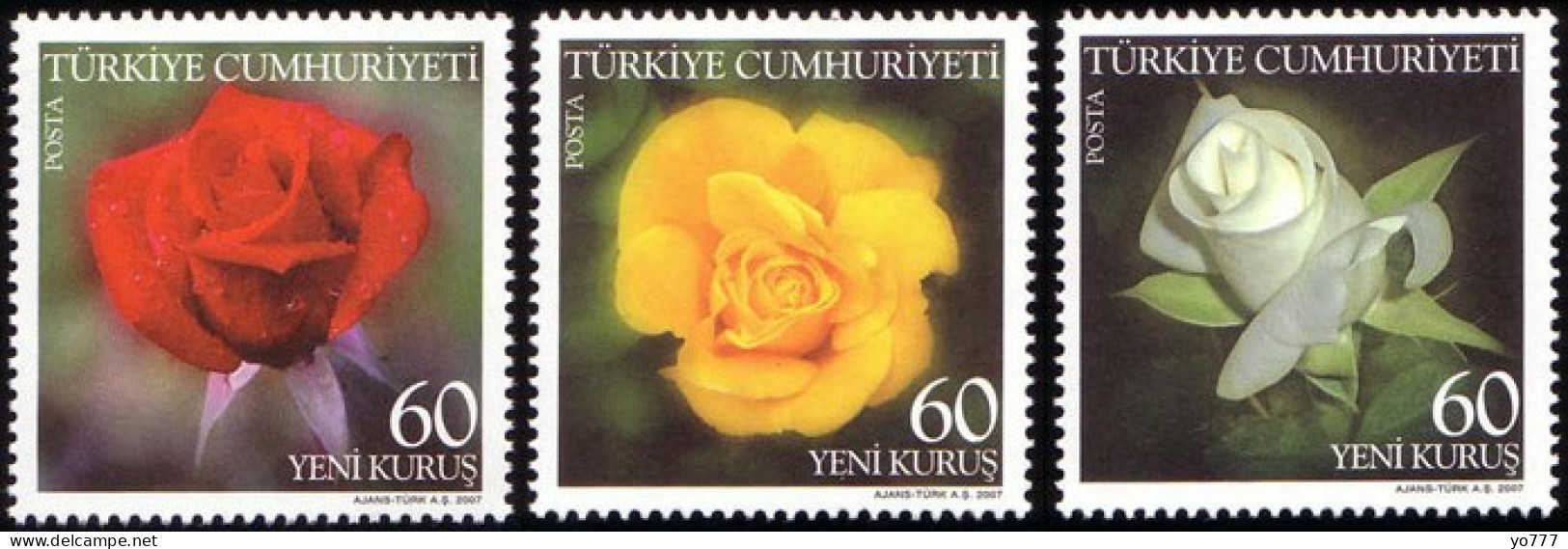 (3609-11) TURKEY ROSES MNH** - Ungebraucht