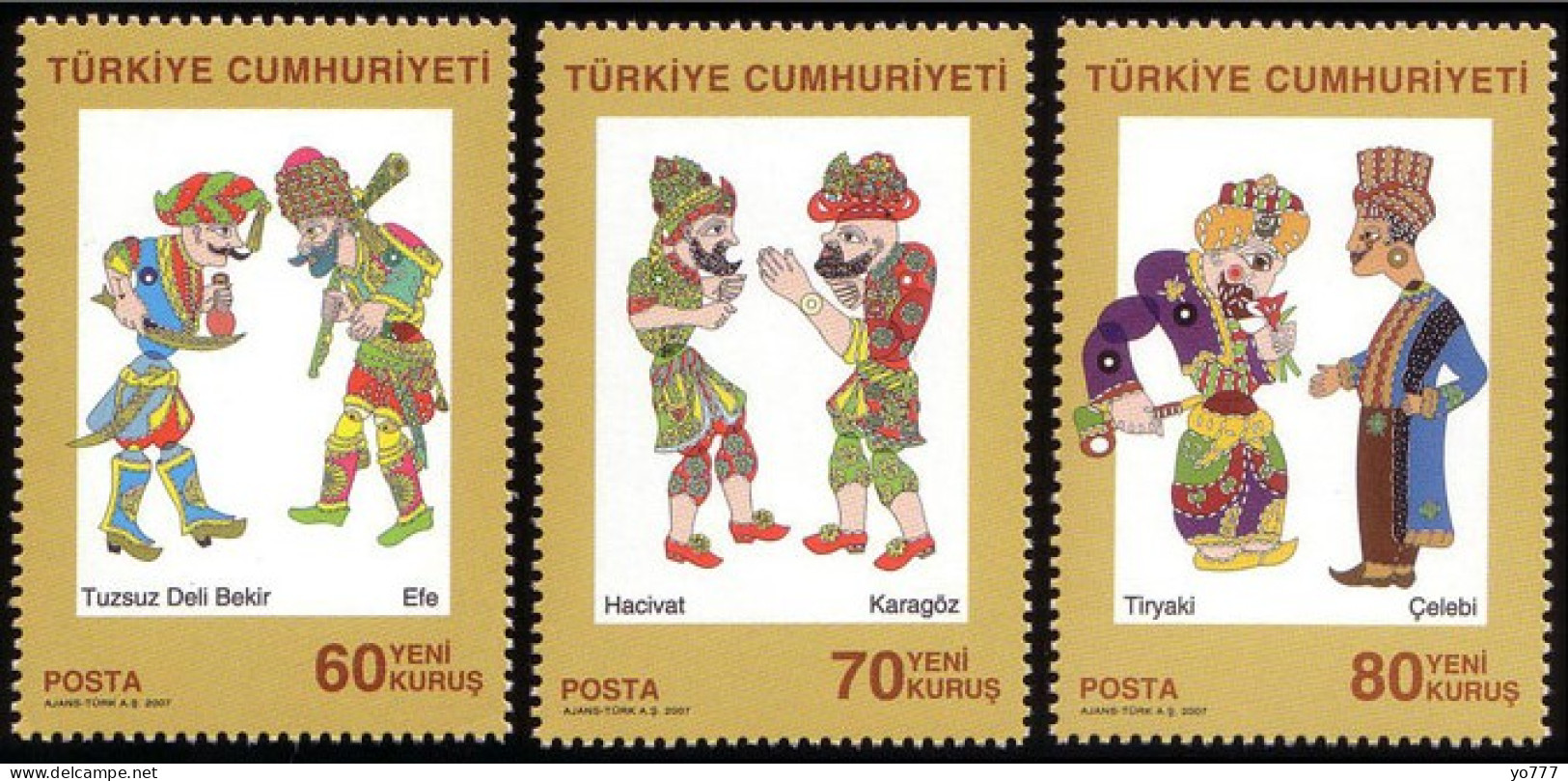 (3612-14) TURKEY OUR CULTURALASSETS SHADOW PLAY CHARACTERS MNH ** - Ungebraucht